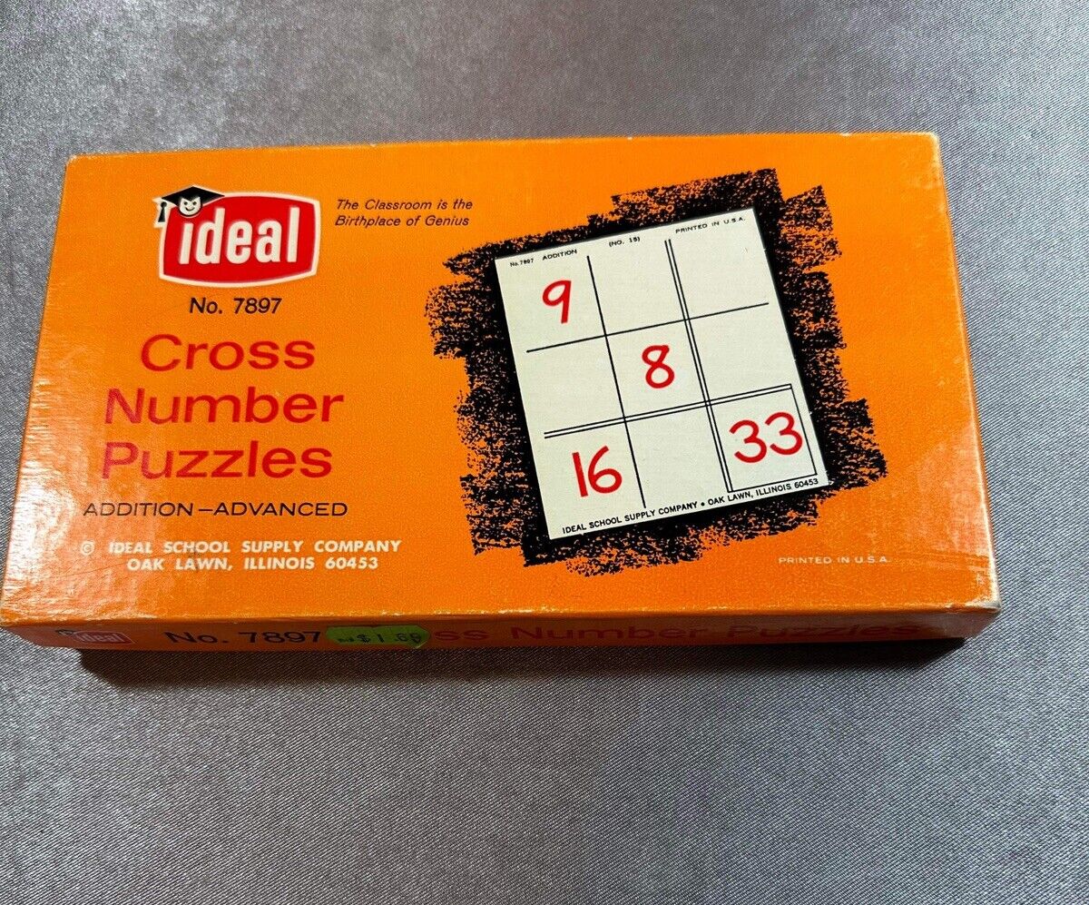Vintage Ideal School Supply Company Math Cross Number Puzzle No.7891 VGM