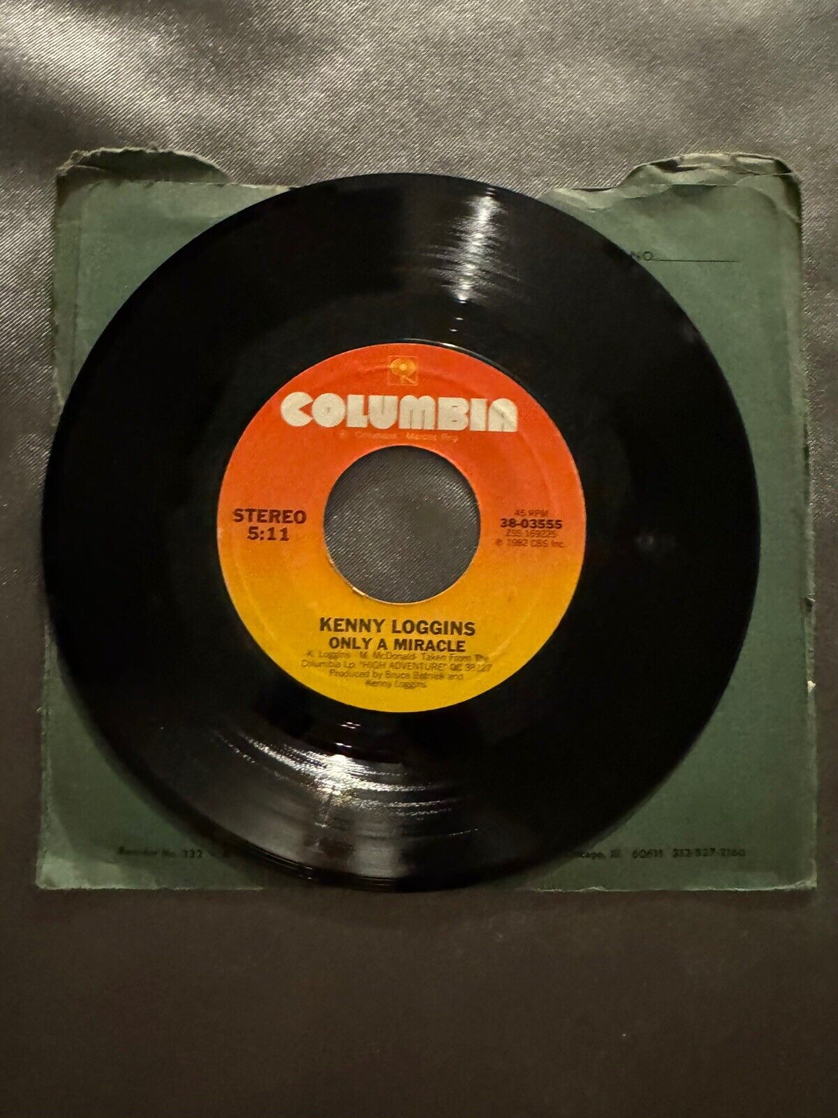 45 Record Kenny Loggins Only A Miracle/Welcome to Heartlight VG