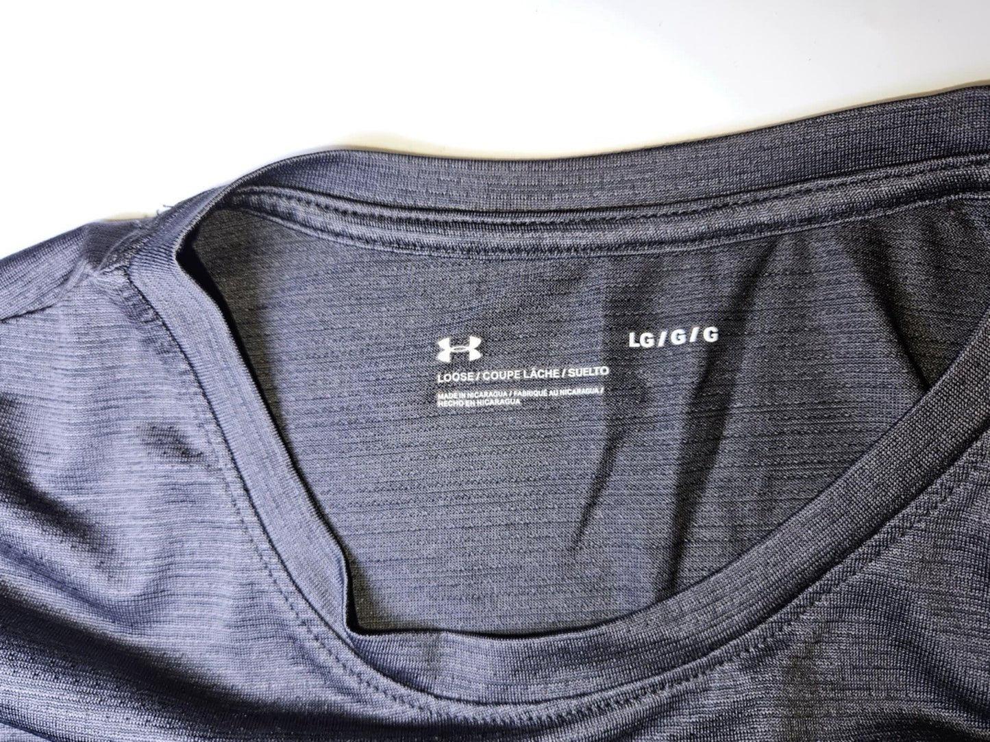 Under Armour Shirt Mens L Black Gray Fitted Athletic Gym Threadborne