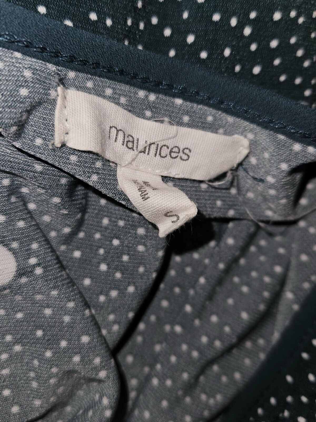 Maurices Green Polka Dot Faux Wrap Dress Sz Small WCLTH