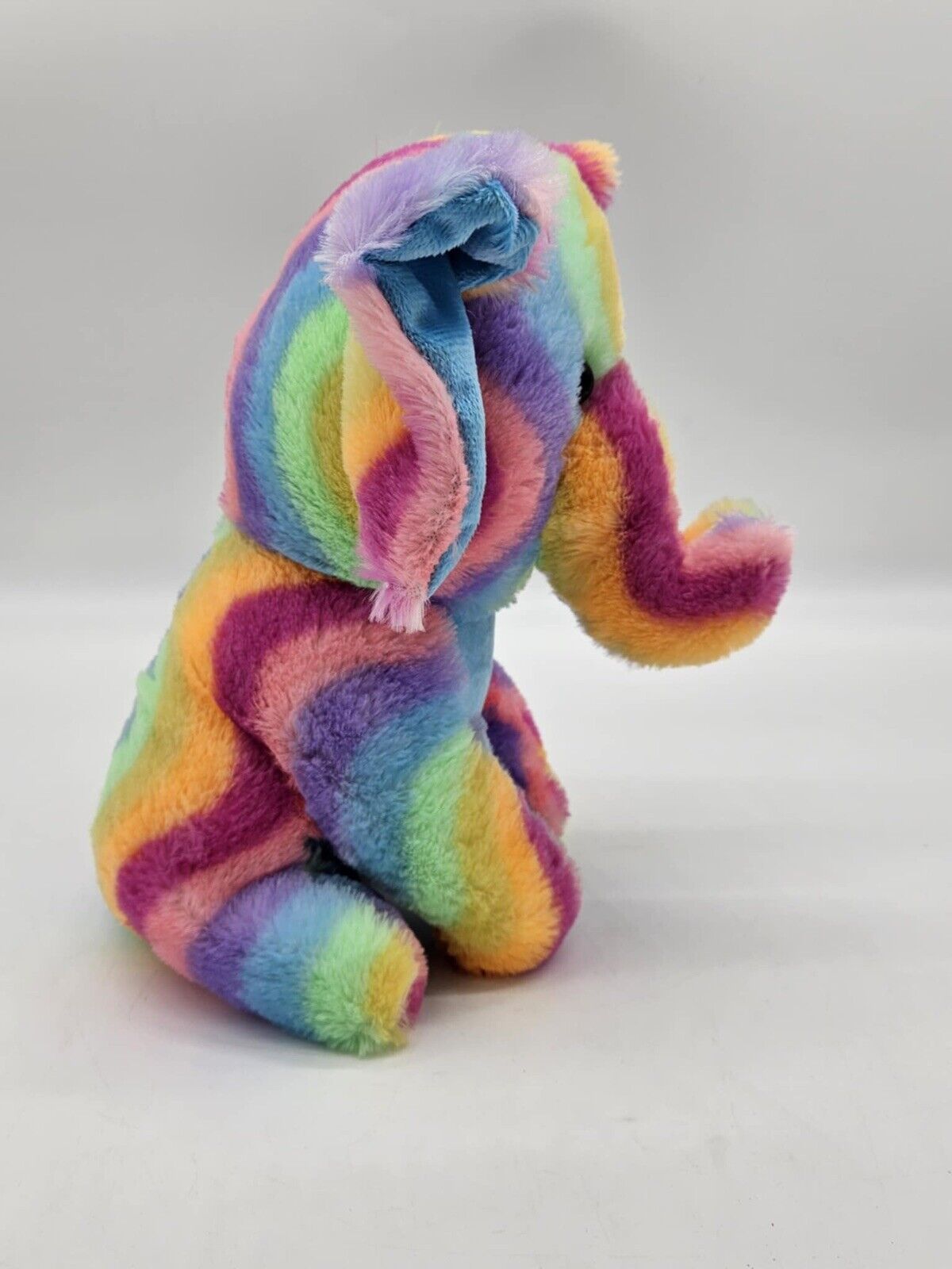 A&A  Global Industries Pastel Wavy Rainbow Swirled Plush Elephant NWT