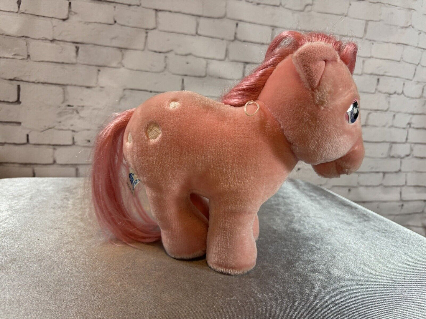 Vintage 1980s Hasbro Softies My Little Pony Cotton Candy Pink Stuffed Plush VCTY
