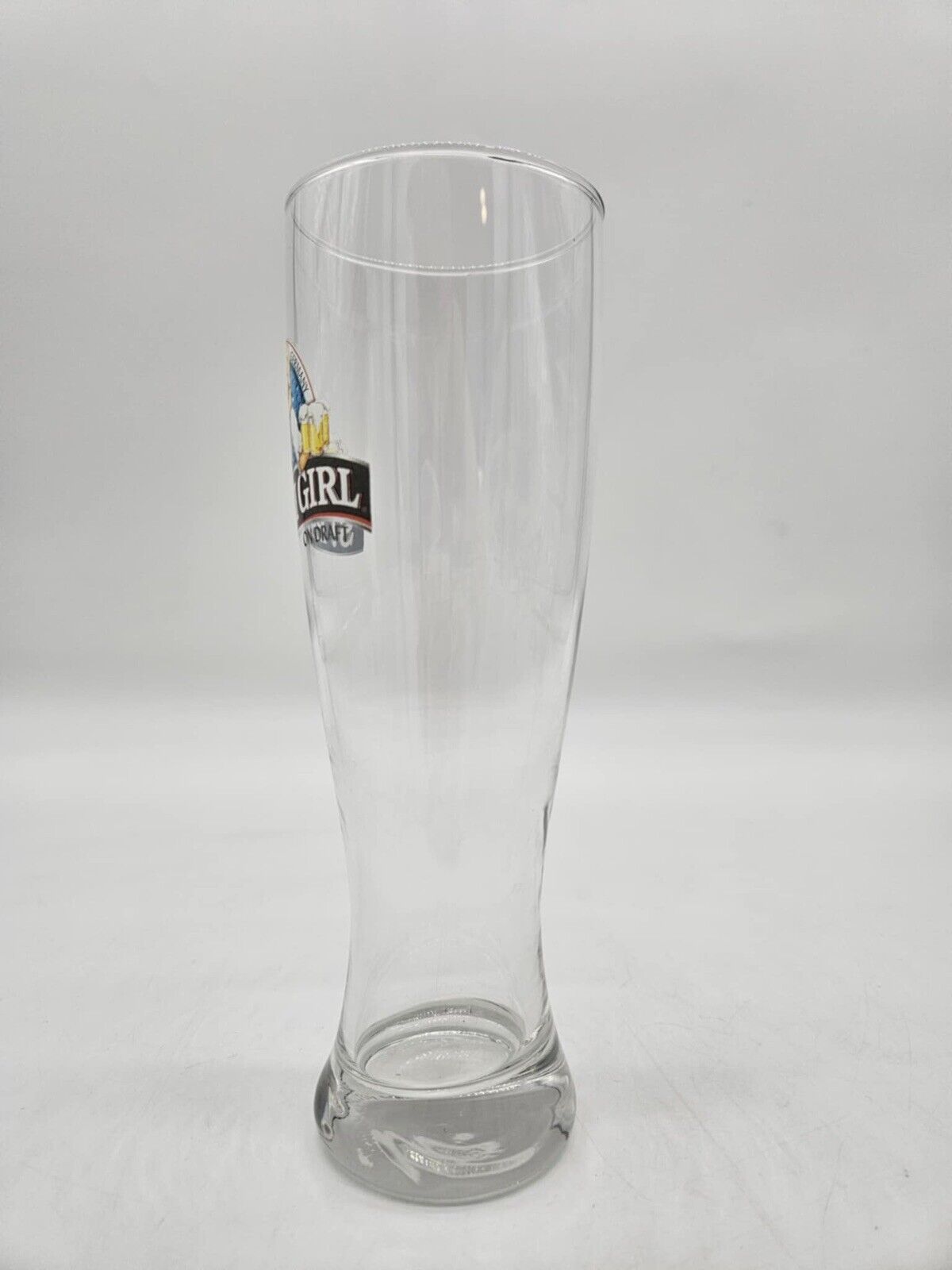 Vintage St Pauli Girl Pilsner Beer 8.5" 16 oz  Clear Glass Bremen Germany