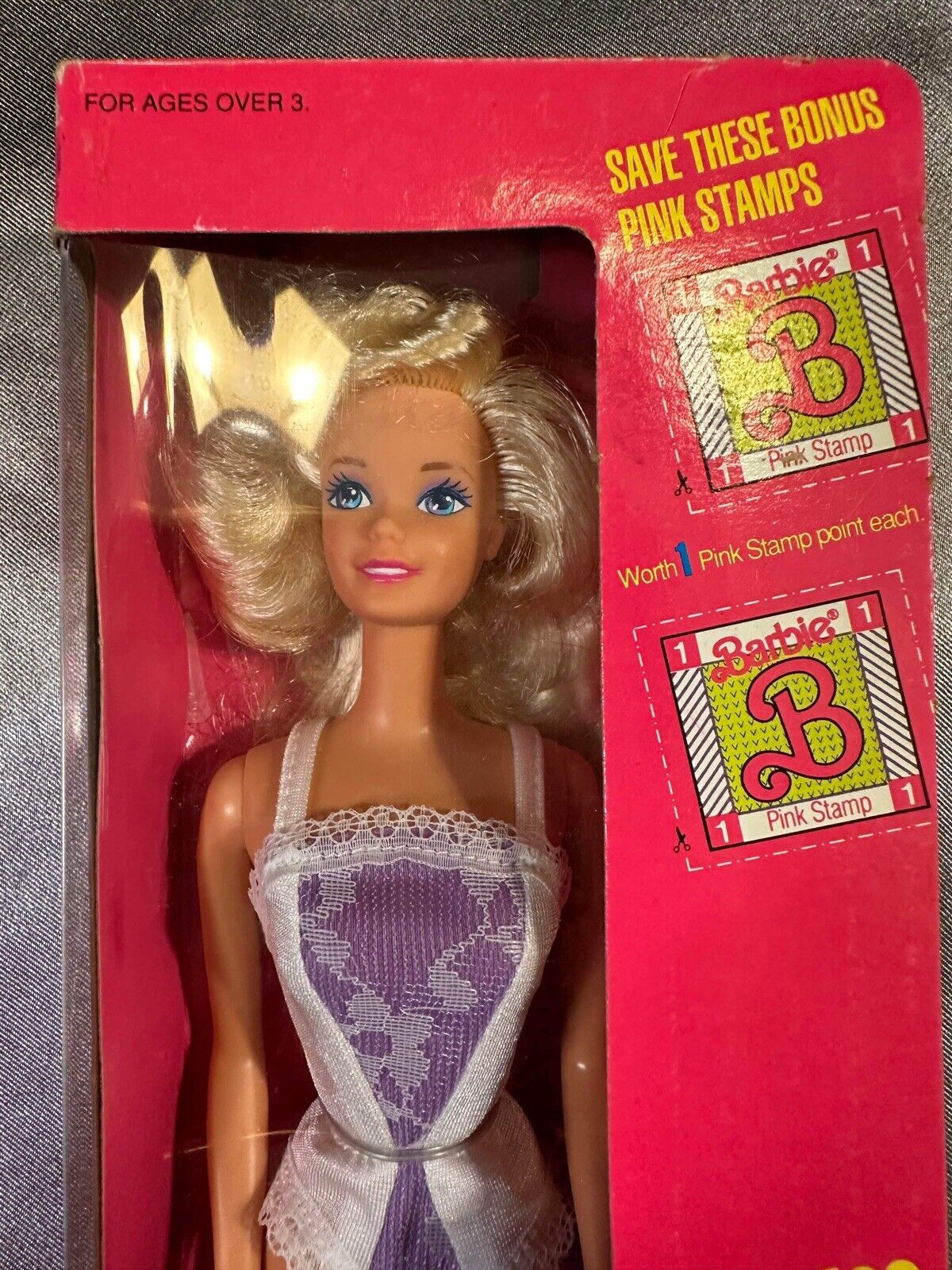 TWO Mattel 1990 Barbie Doll "Outfit Purple & White" Fashion Play 9629 NIB VTY