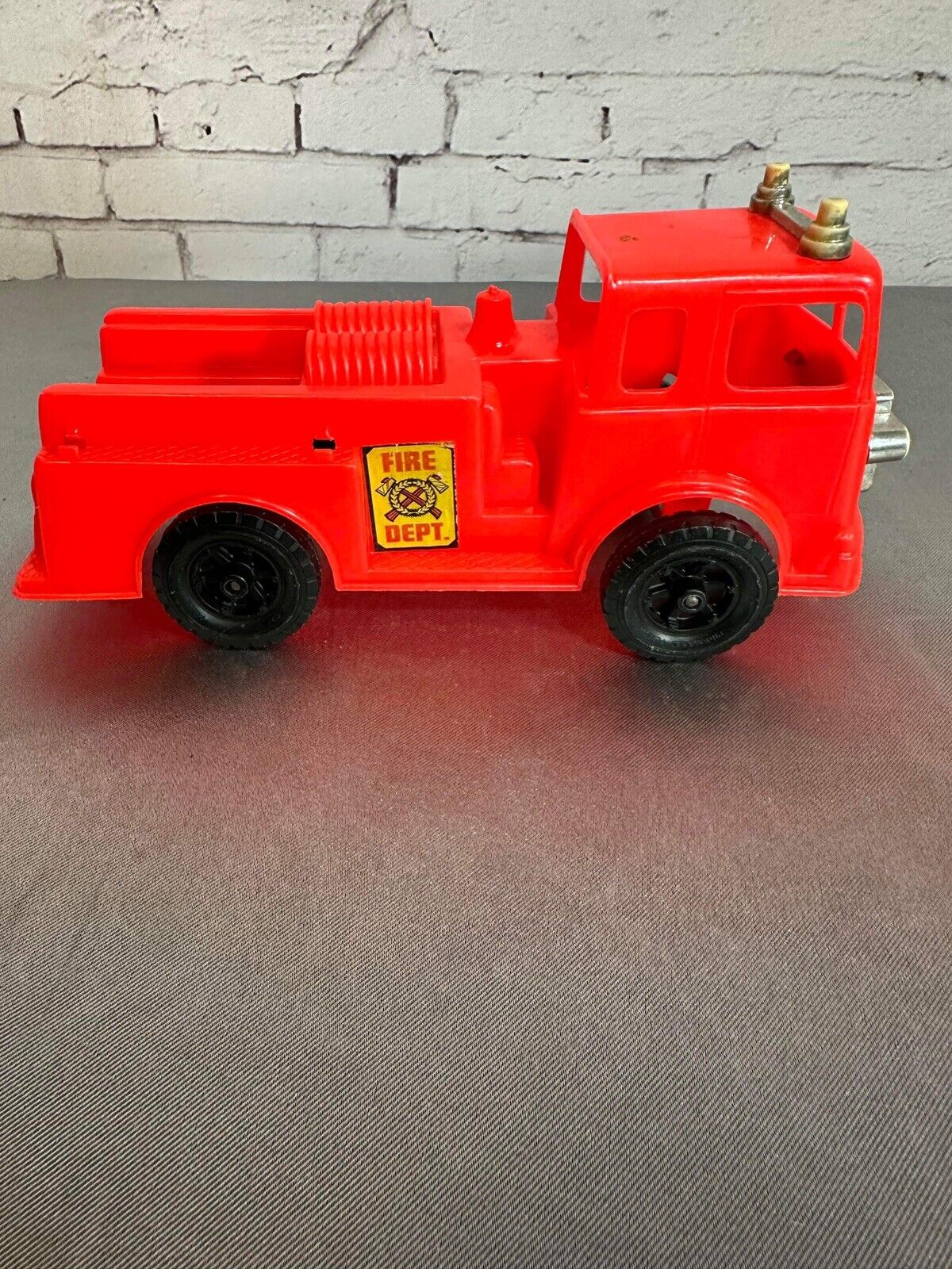 Vintage 1970s Processed Plastic Red Fire Truck VTY