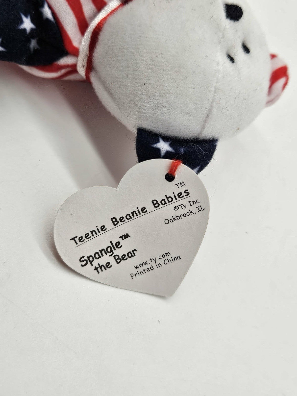1999 Ty Teenie Beanies "Spangle" The Bear McDonald's Toy USA 4th Of July