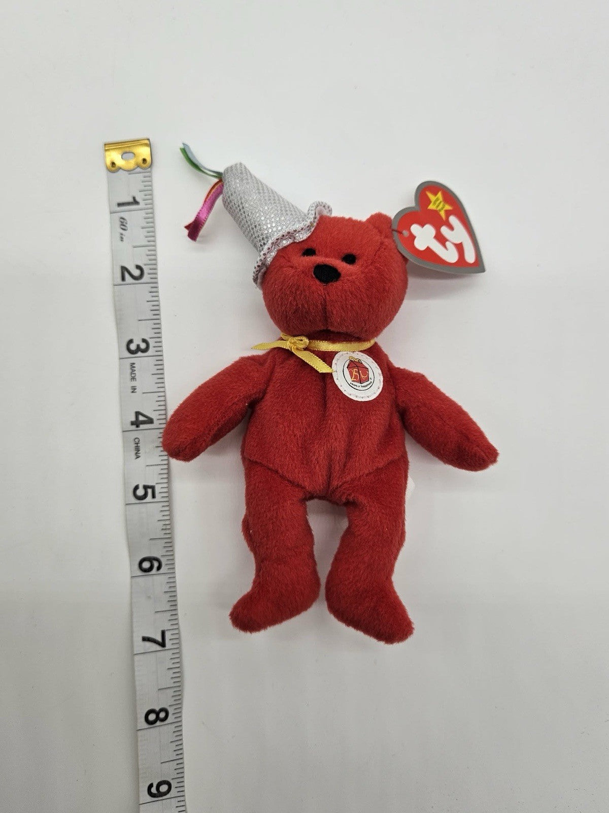 Ty Teenie Beanie Babies Happy Meal 25th Bear McDonald 25th Anniversary #1