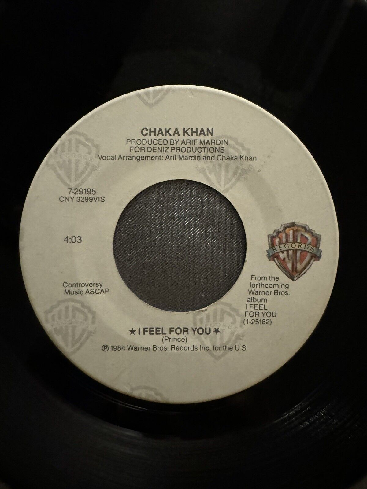 CHAKA KHAN: i feel for you / chinatown WB 7" Single 45 RPM