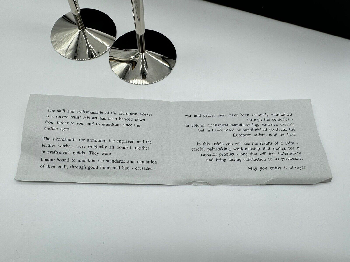 Arthur Salm AS Solingen Germany Candlestick  Holder 6” Tapered MCM Metal NIB