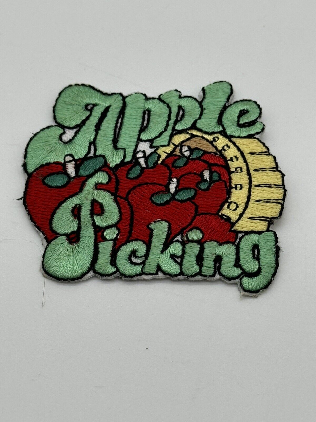 Apple Picking Embroidered Iron On Patch - Activities Boys Girls Scouts 120-Z 006