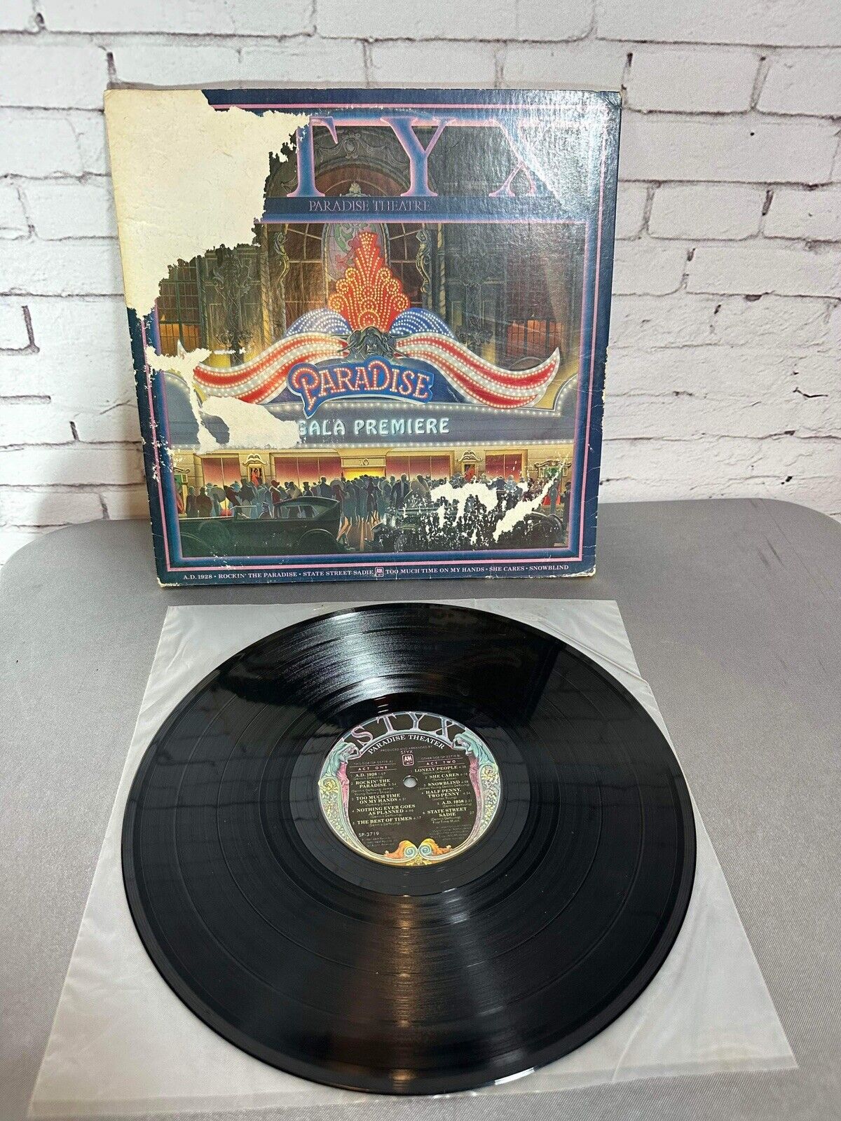 STYX PARADISE THEATER VINYL RECORD LP LASER ETCHED DISC