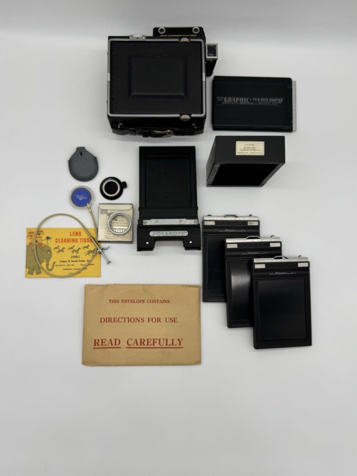 Vtg Graflex Pacemaker Crown Graphic 4 X 5 Press Camera w/ Accessories & Case