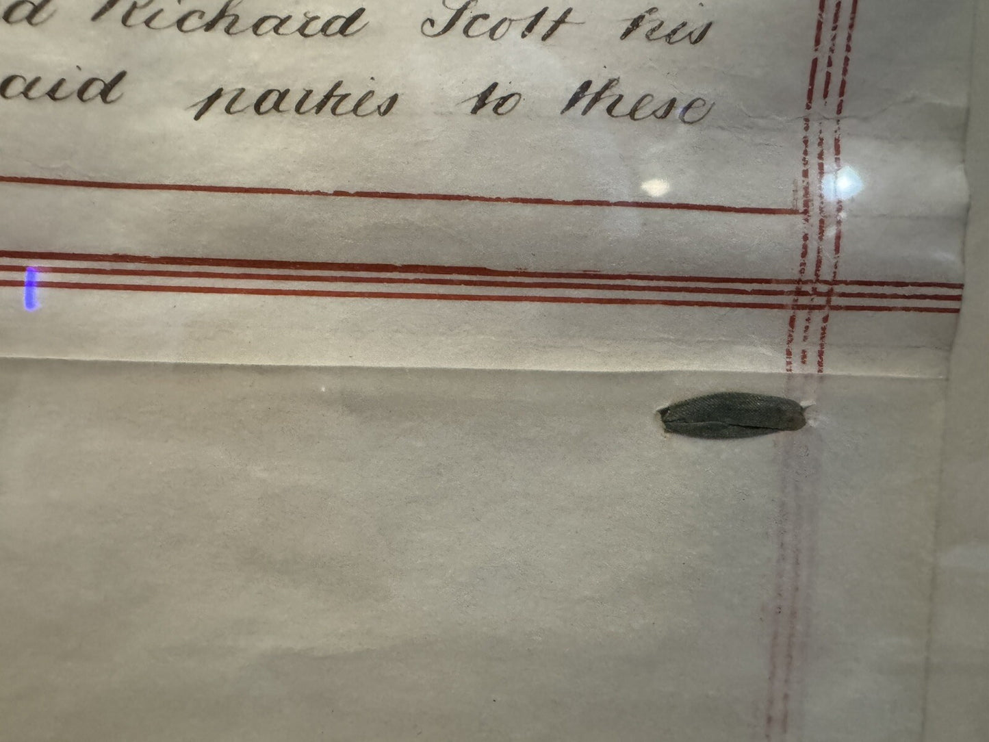 Antique Framed Indenture Document - Handwritten 19th Century Legal Indenture