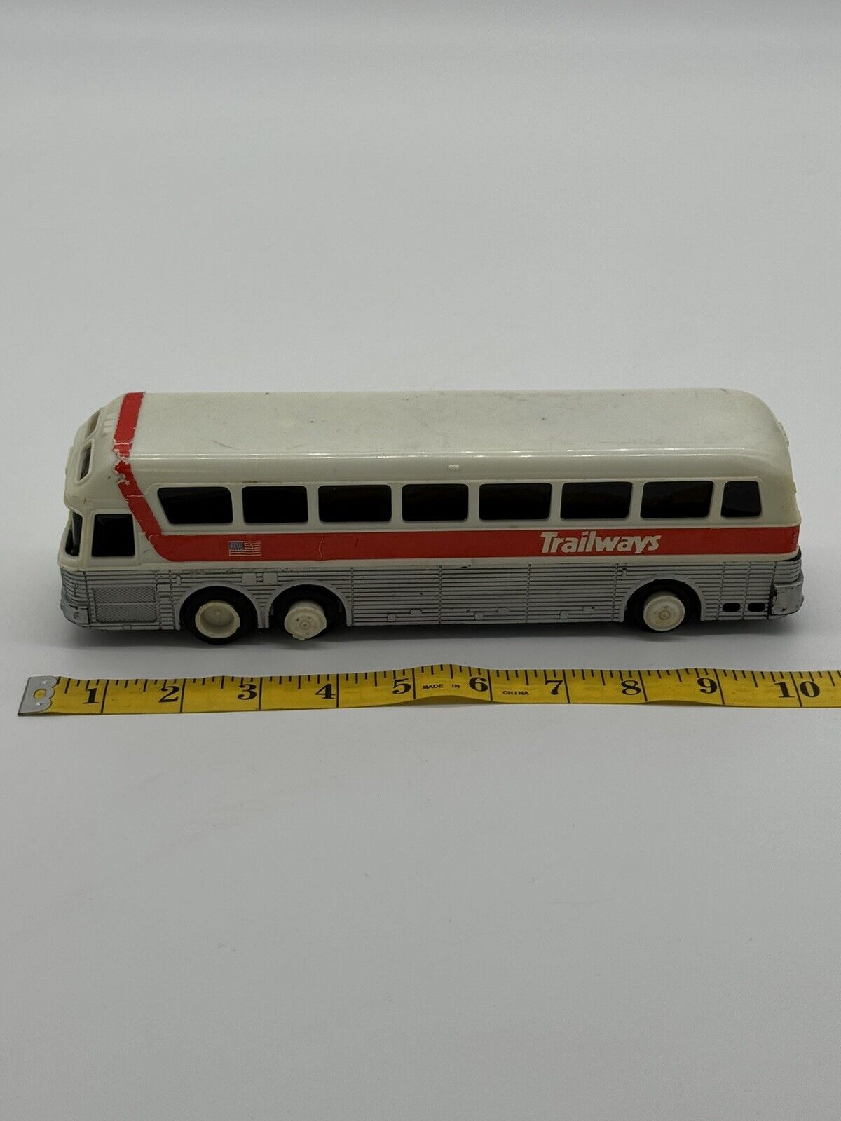 Vintage Plastic 1980's Trailways Busses 10 Inches Long Trailways Inc VTY 005