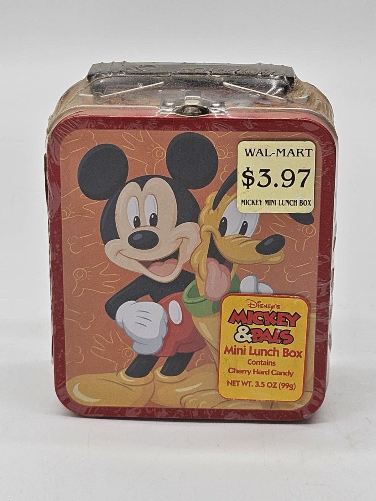 VINTAGE MICKEY MOUSE & PALS MINI TIN LUNCH BOX ~ MICKEY MOUSE AND PLUTO - NIP