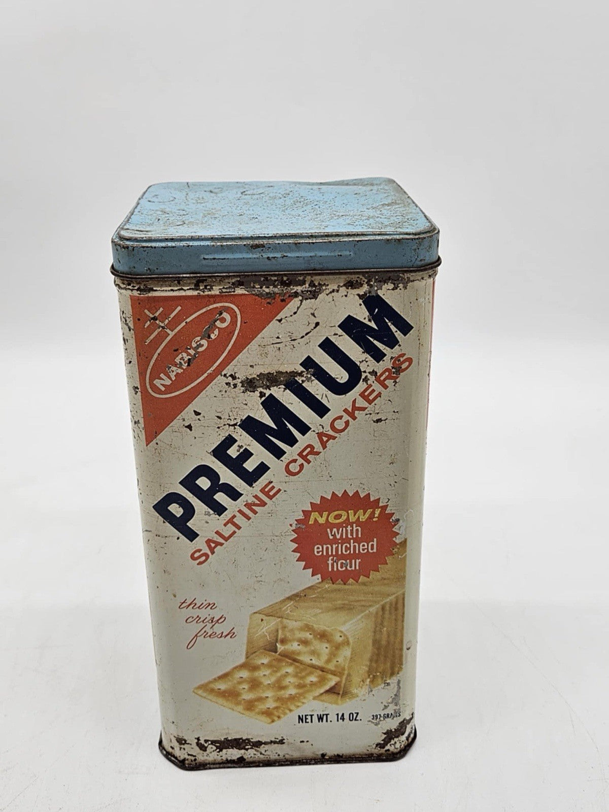 Vintage NABISCO  Premium Saltine Crackers  1969 Empty 14 Oz Tin