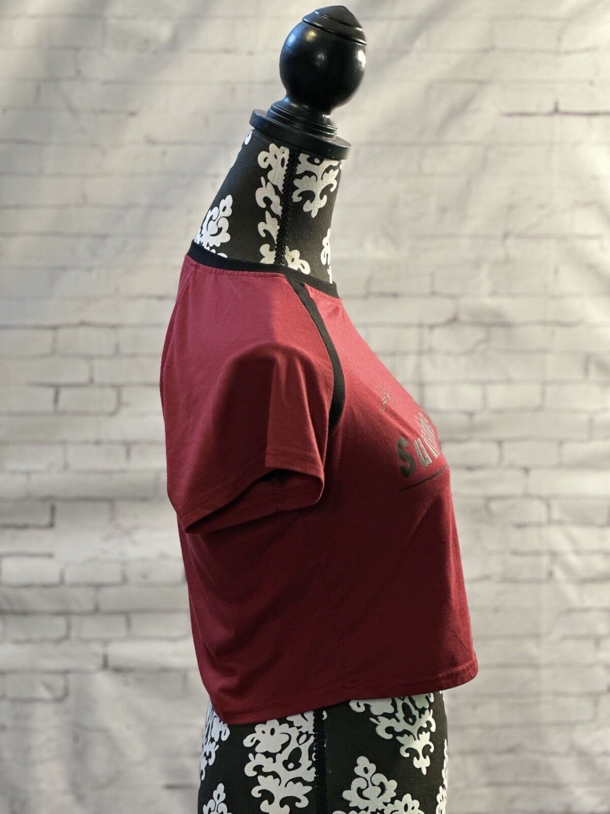 SHEIN Maroon Crop Top Sz Med WCLTH