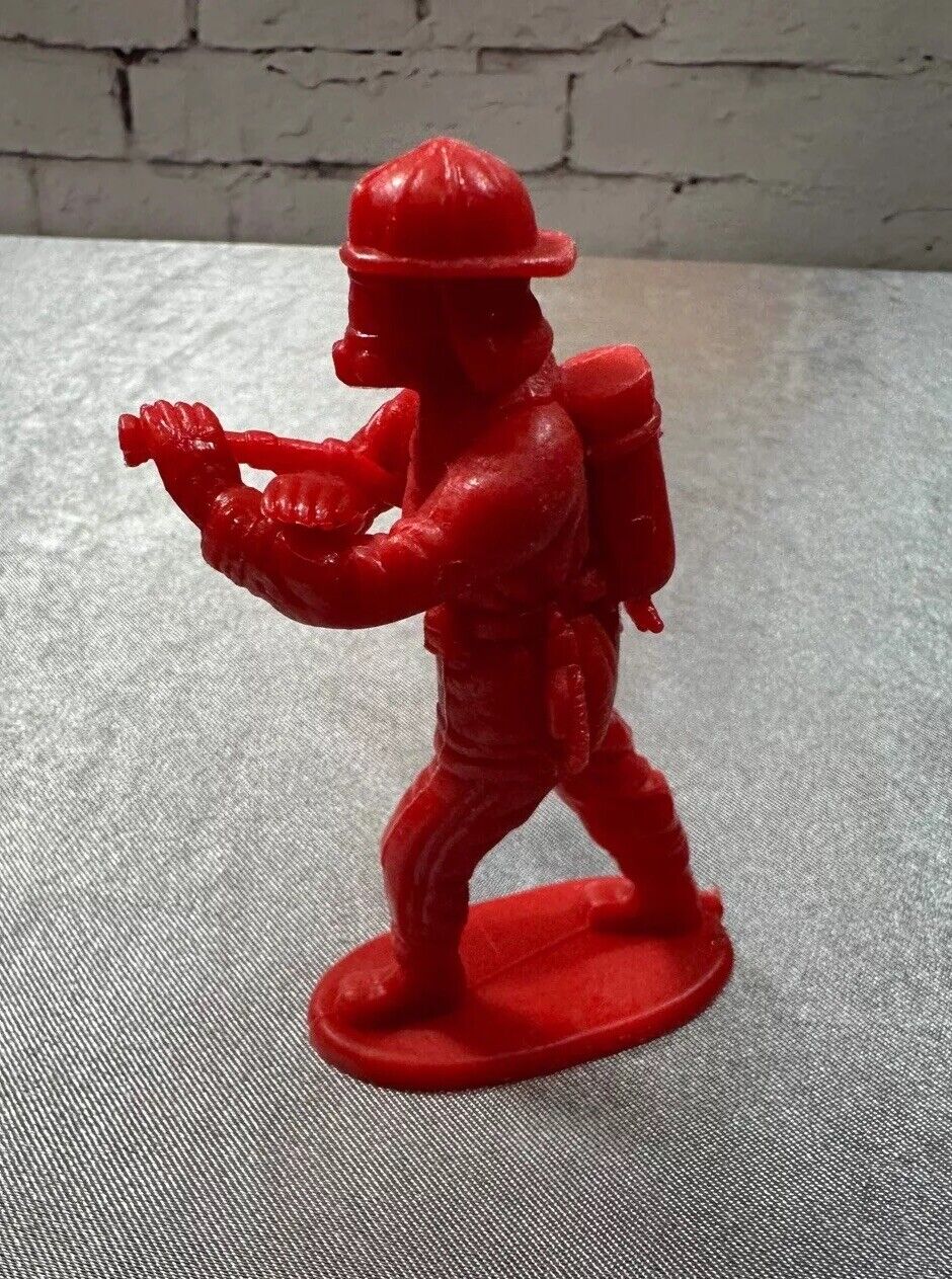 VTG Red Celluloid Plastic Rare HTF Red Fireman 4" Inch Figure VTY 003