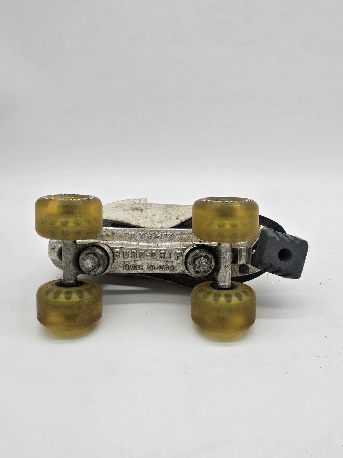 Vintage Sure-Grip Roller Skates White Leather Speed Skates USA Pair
