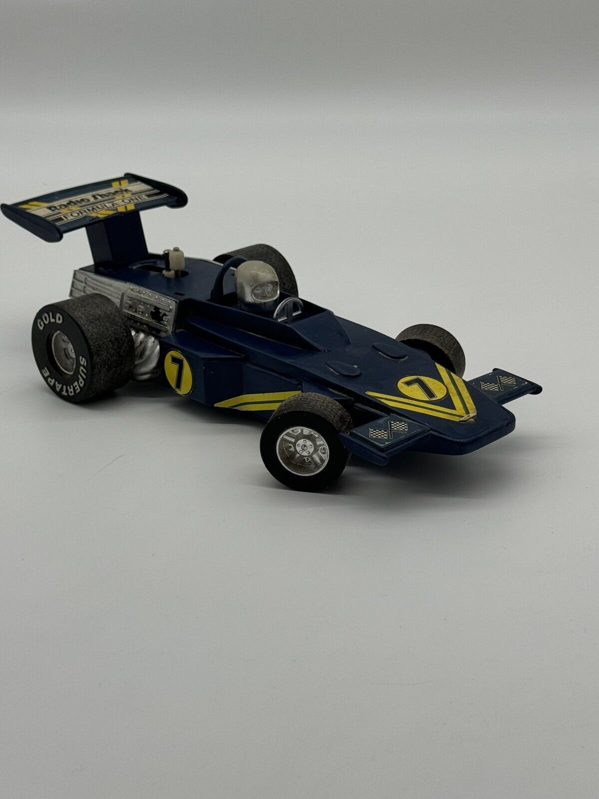 VINTAGE RADIO SHACK #7 FORMULA 1 BLUE TOY ROAD RACE CAR 11 1/4” VTY 005