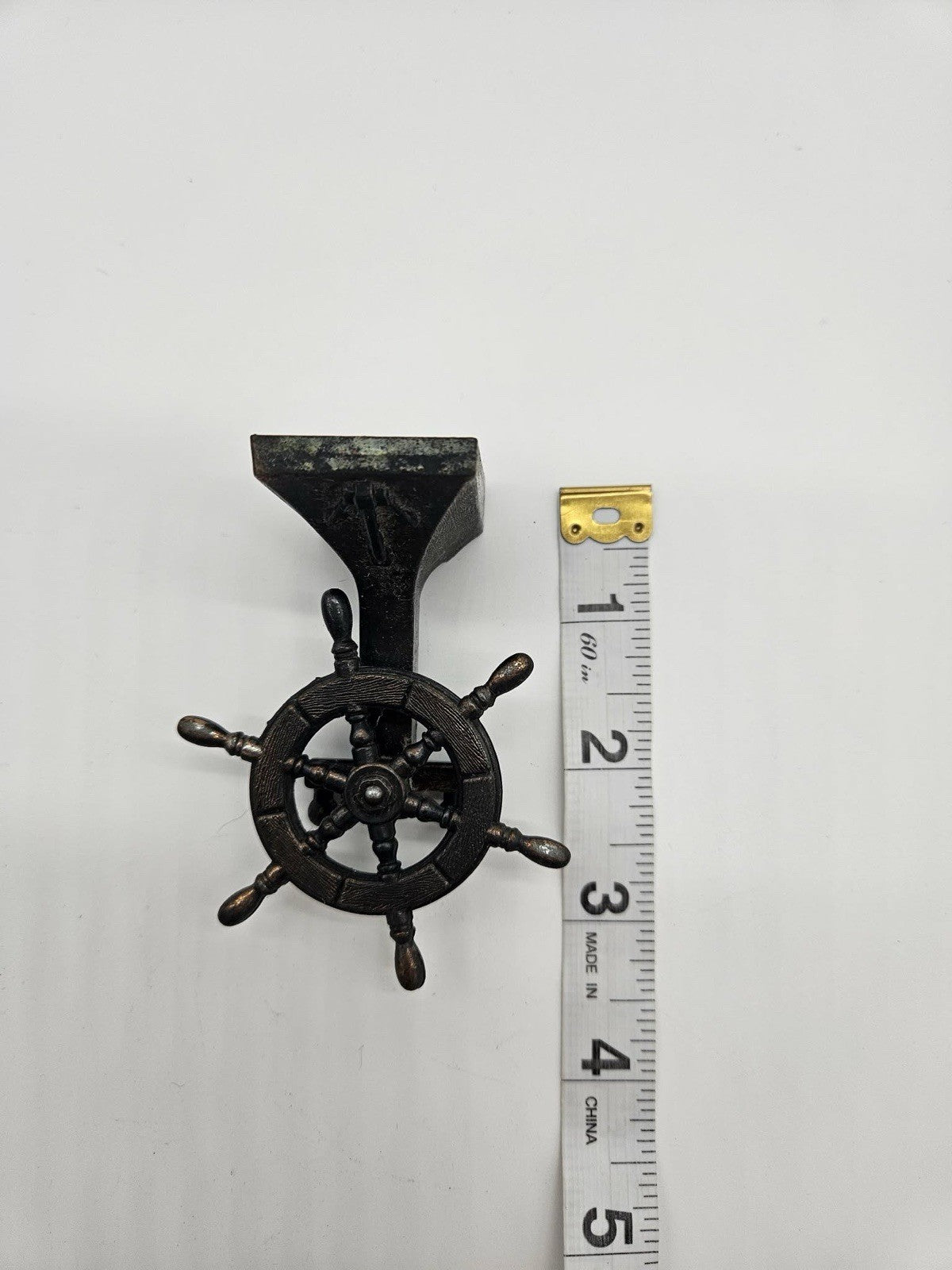 Miniature Pencil Sharpener Die Cast Metal SHIP WHEEL Copper Finish Vintage HELM