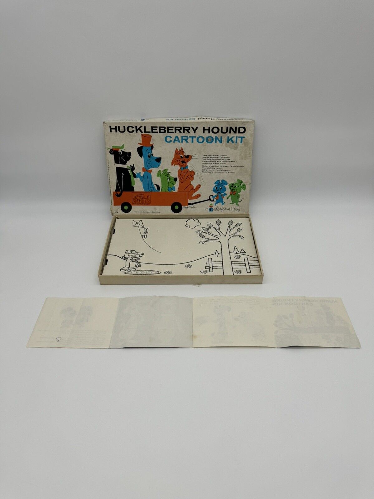 1960 Colorforms Toy Huckleberry Hound Cartoon kit Hanna-Barbera Productions