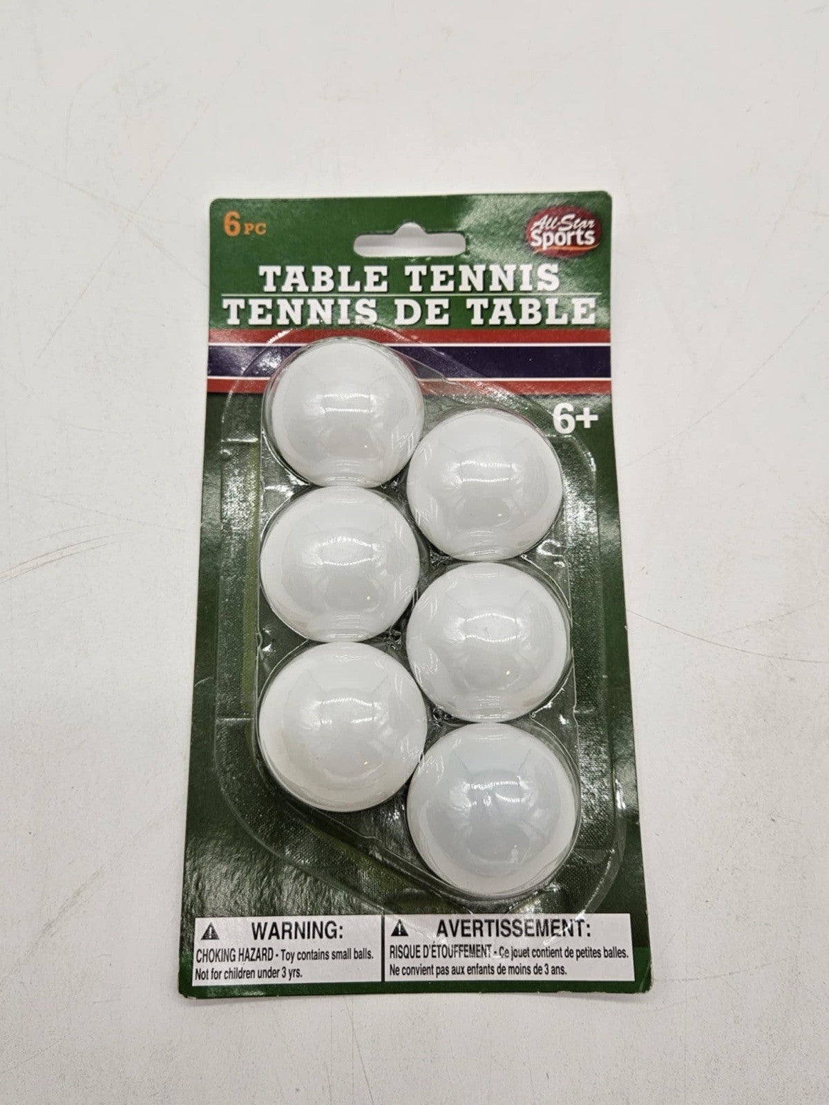 All-Star Sports Set of 6 Table Tennis Balls Ping Pong Balls