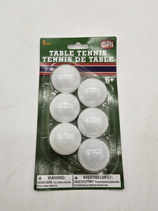 All-Star Sports Set of 6 Table Tennis Balls Ping Pong Balls