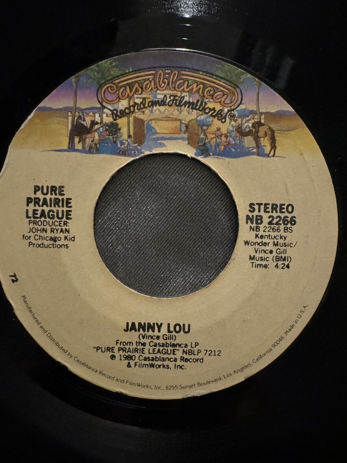 45 RPM Record Pure Prairie League Let Me Love You Tonight/Jenny Lou (box7)