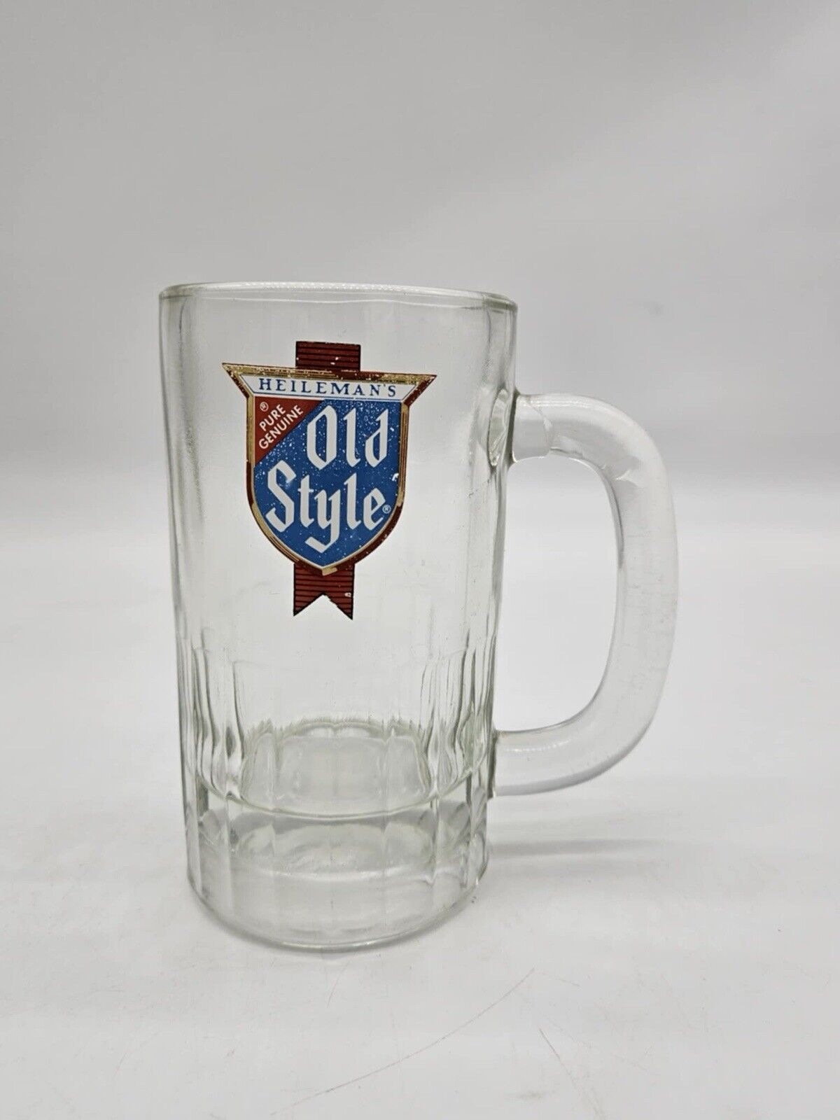 Vintage OLD STYLE Heilemans Pure Genuine Heavy Glass Beer Mug