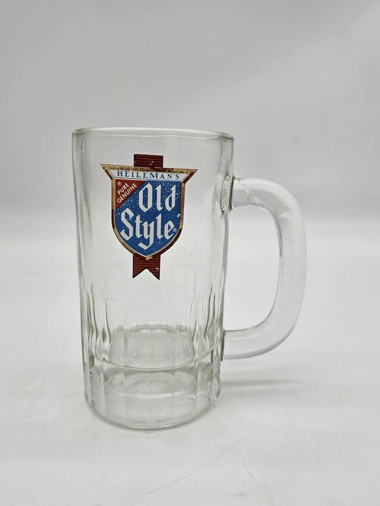 Vintage OLD STYLE Heilemans Pure Genuine Heavy Glass Beer Mug