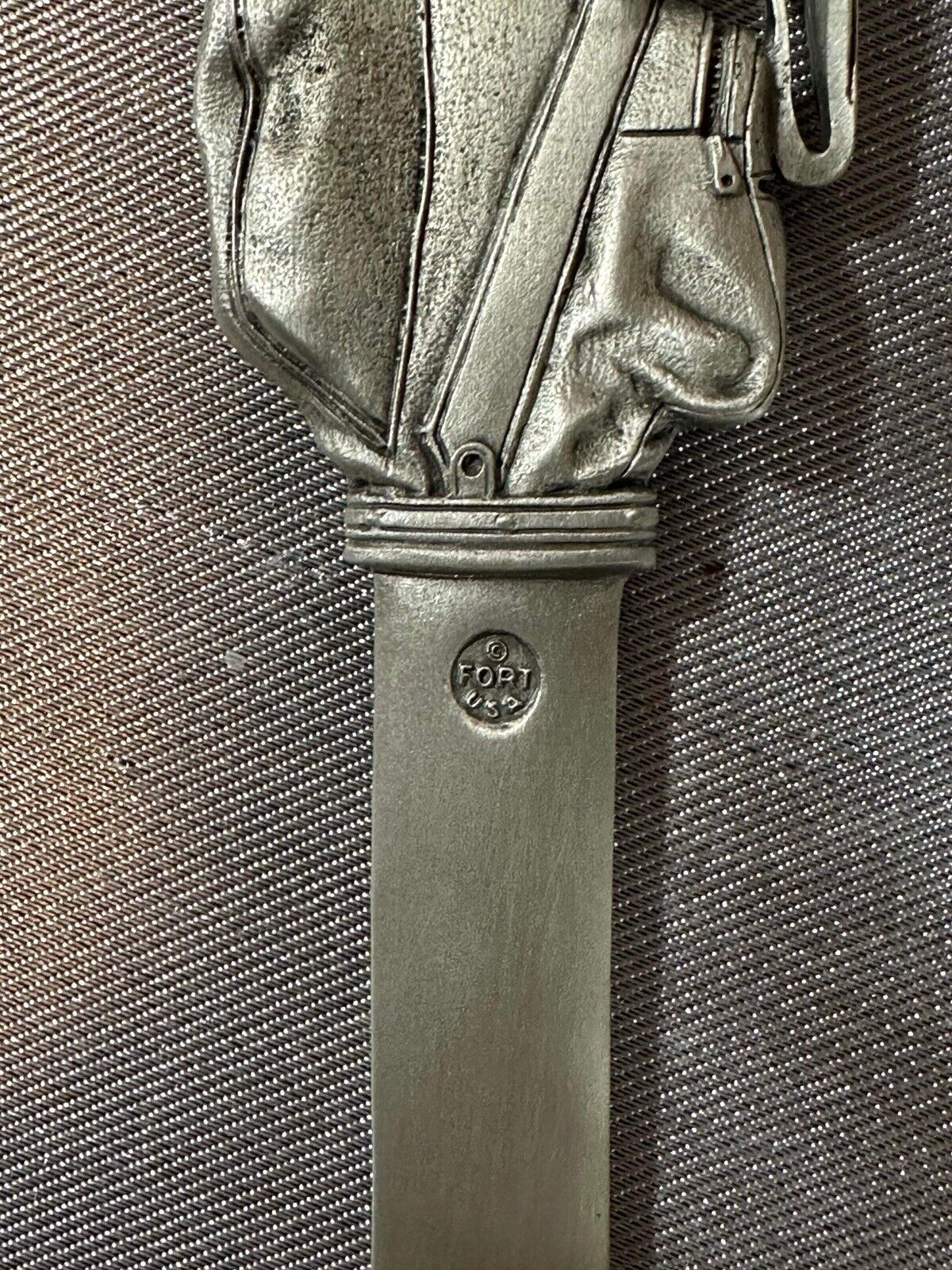 Golf Clubs Bag Letter Opener Pewter By Fort USA 6.5" Long Heavy Silver Toned TNO