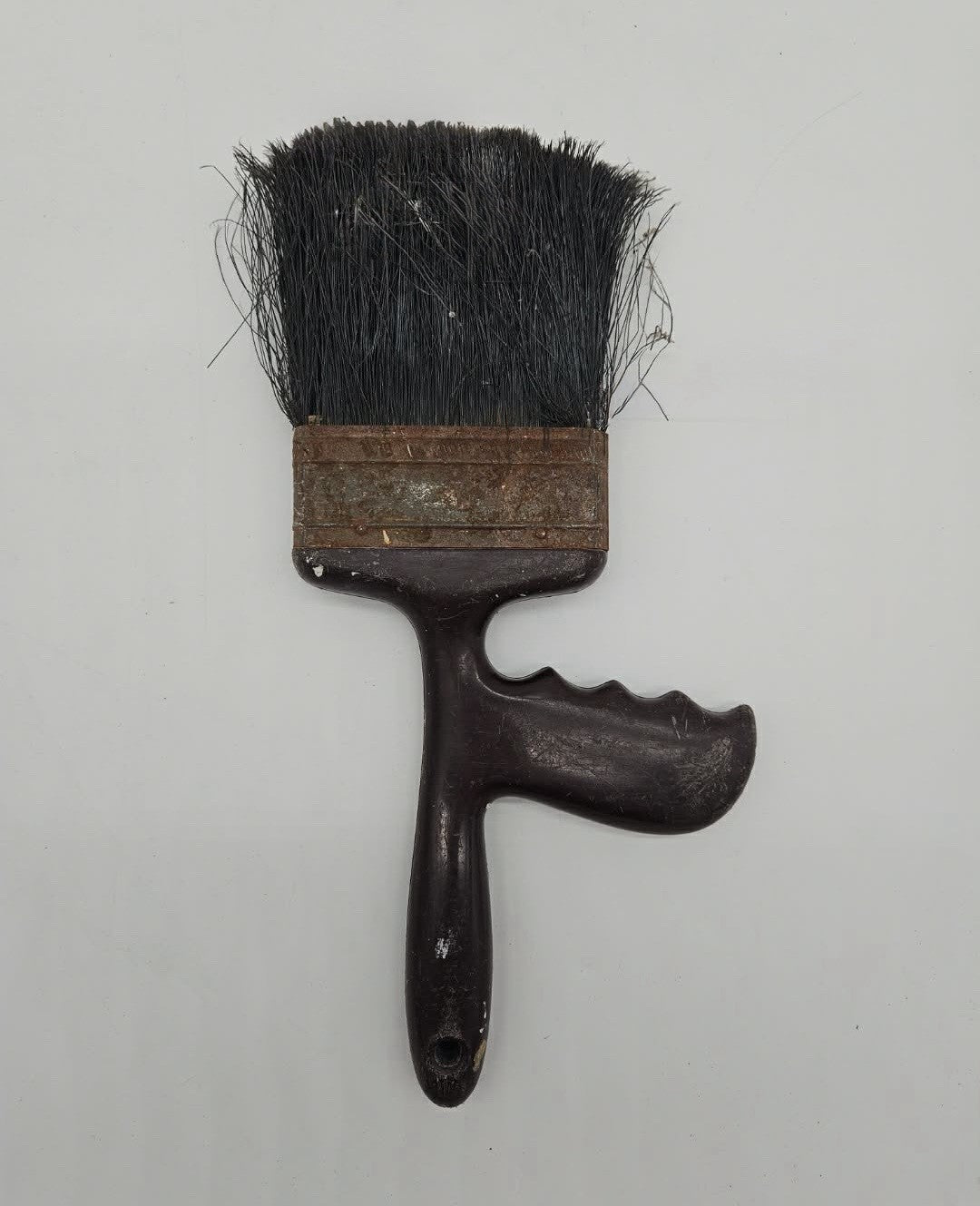 Vintage Barber Neck Duster Paint Brush Pistol Grip Handle Black Bristles