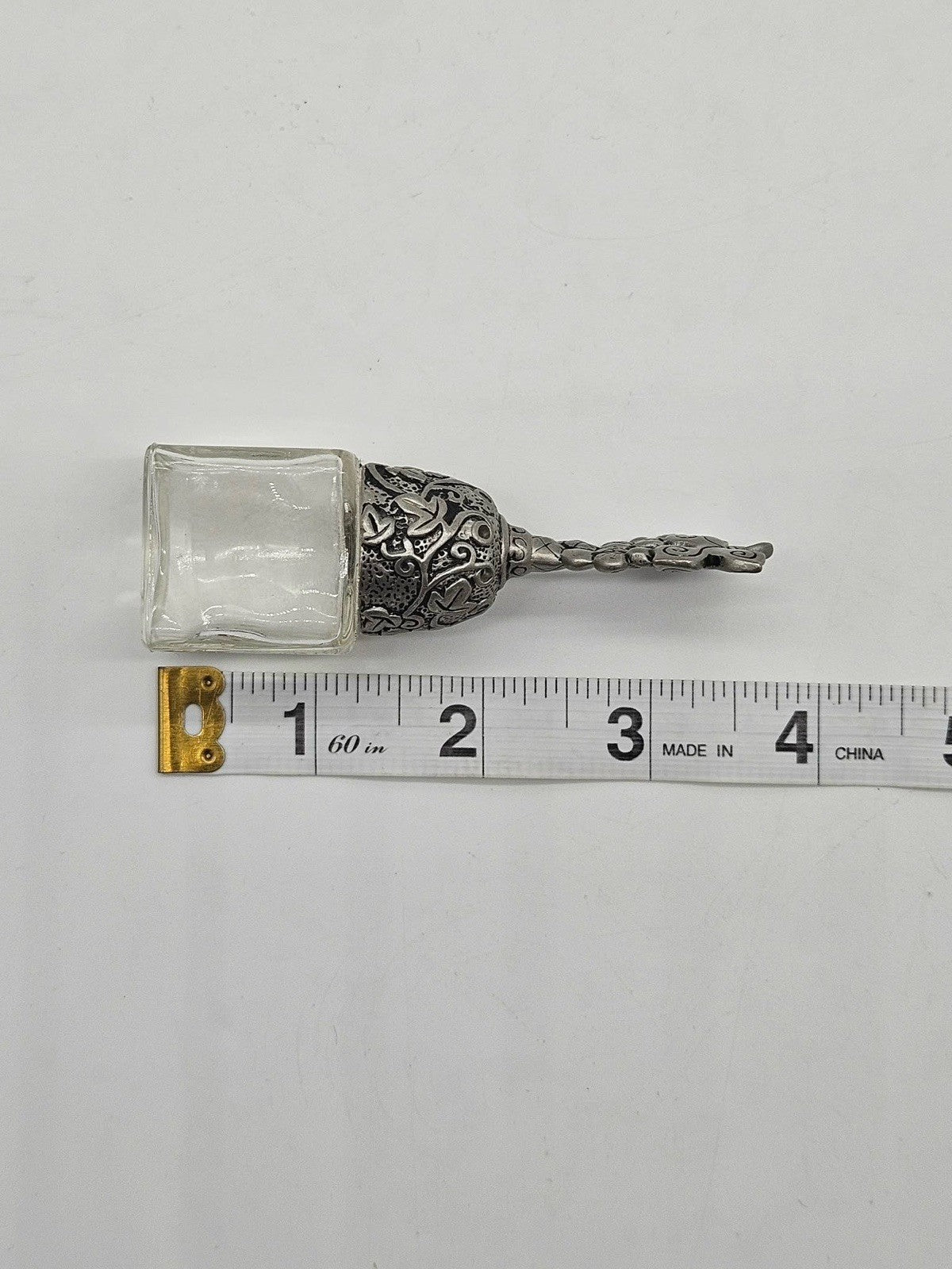 GANZ Pewter and Clear Glass Leaf and Grape Salt and Pepper Shakers With Holder