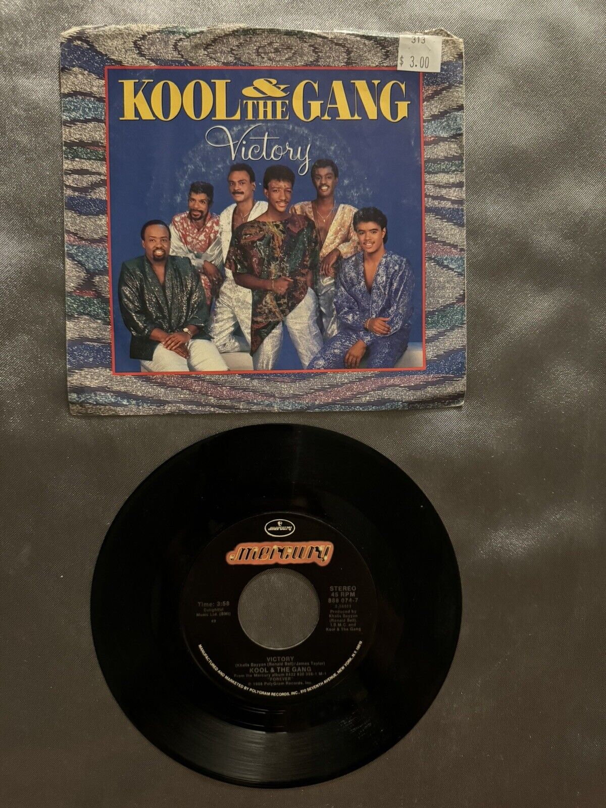 KOOL & THE GANG - Victory /Bad Woman - 80s Funk Soul 45 w/PS EX VINYL Record