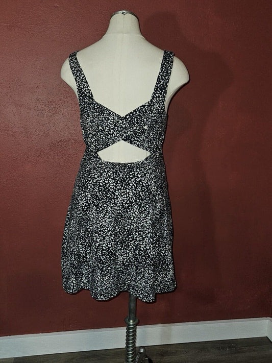 American Eagle Dotted Cross-Back Skater Dress, Size XS