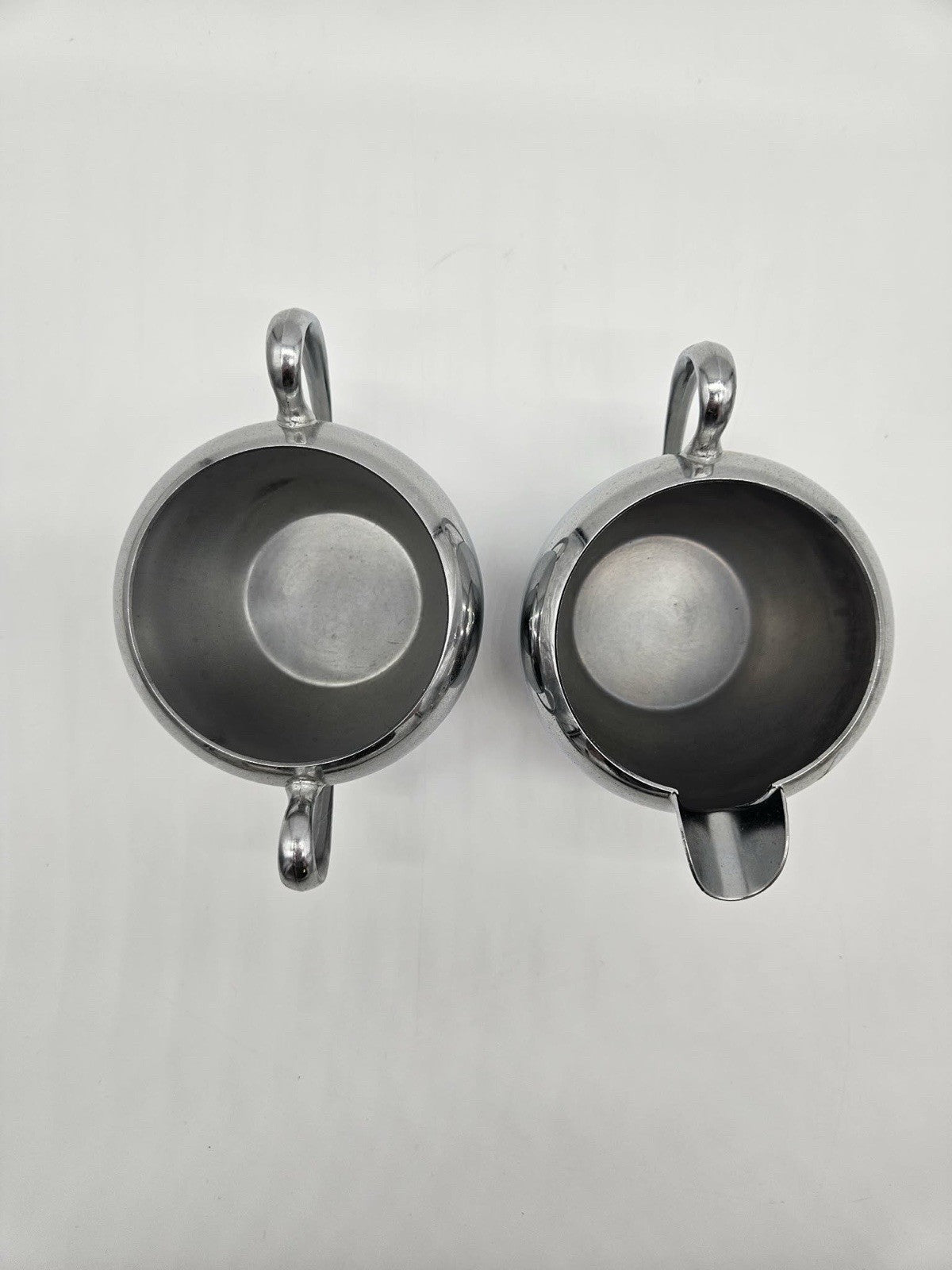 Mid-Century Chrome Creamer & Sugar Bowl Set