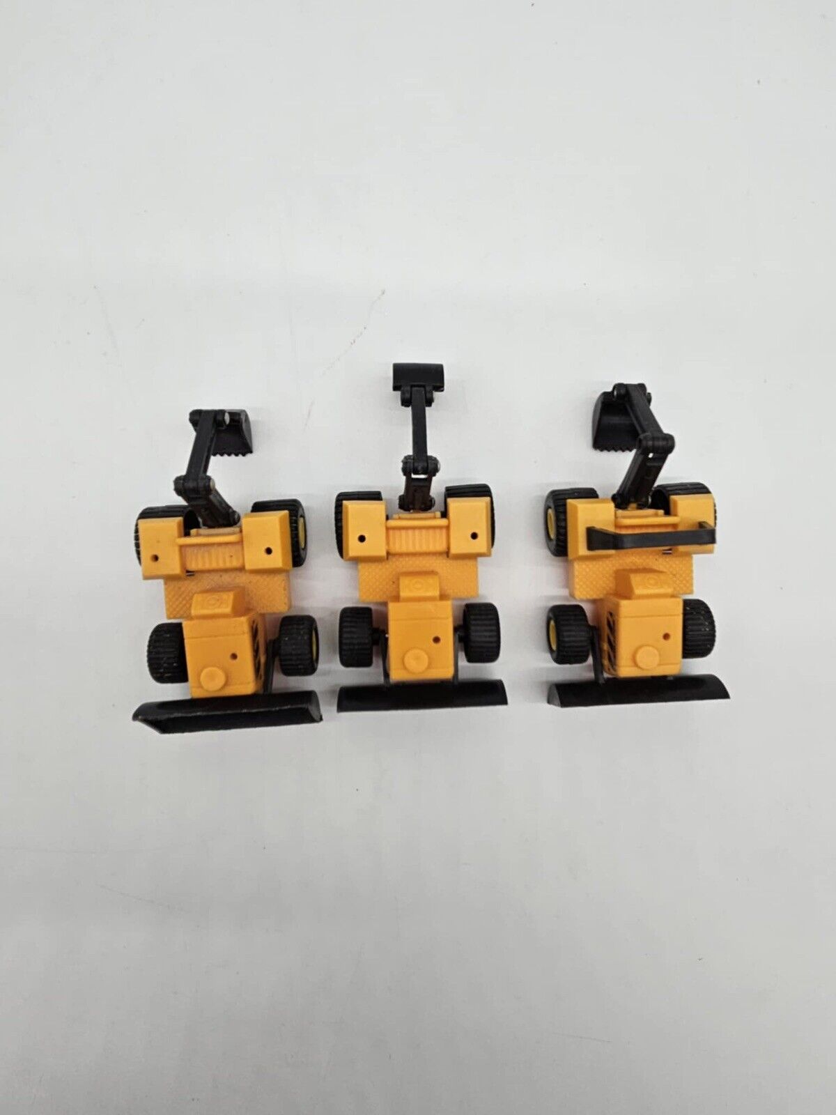 3 Soma Mighty Wheels Yellow Digger Bulldozer Front Loader Excavator  Plastic Toy