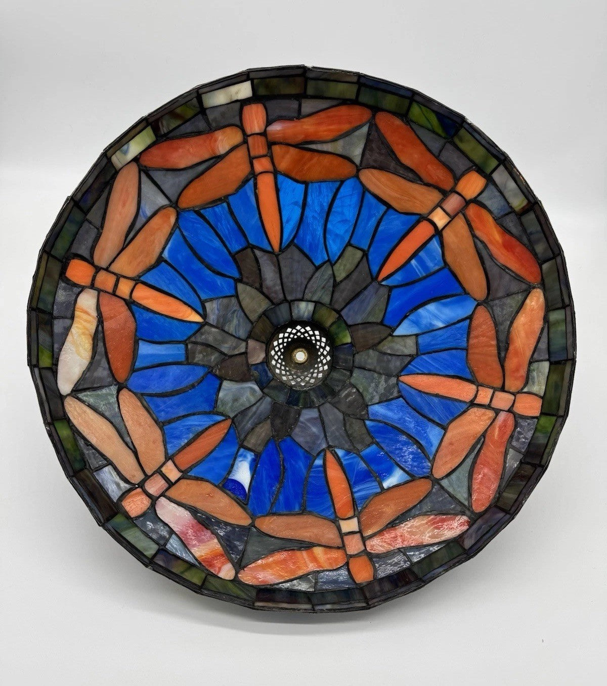 Antique Tiffany Studios Reproduction Red Dragonfly leaded glass Lamp Shade