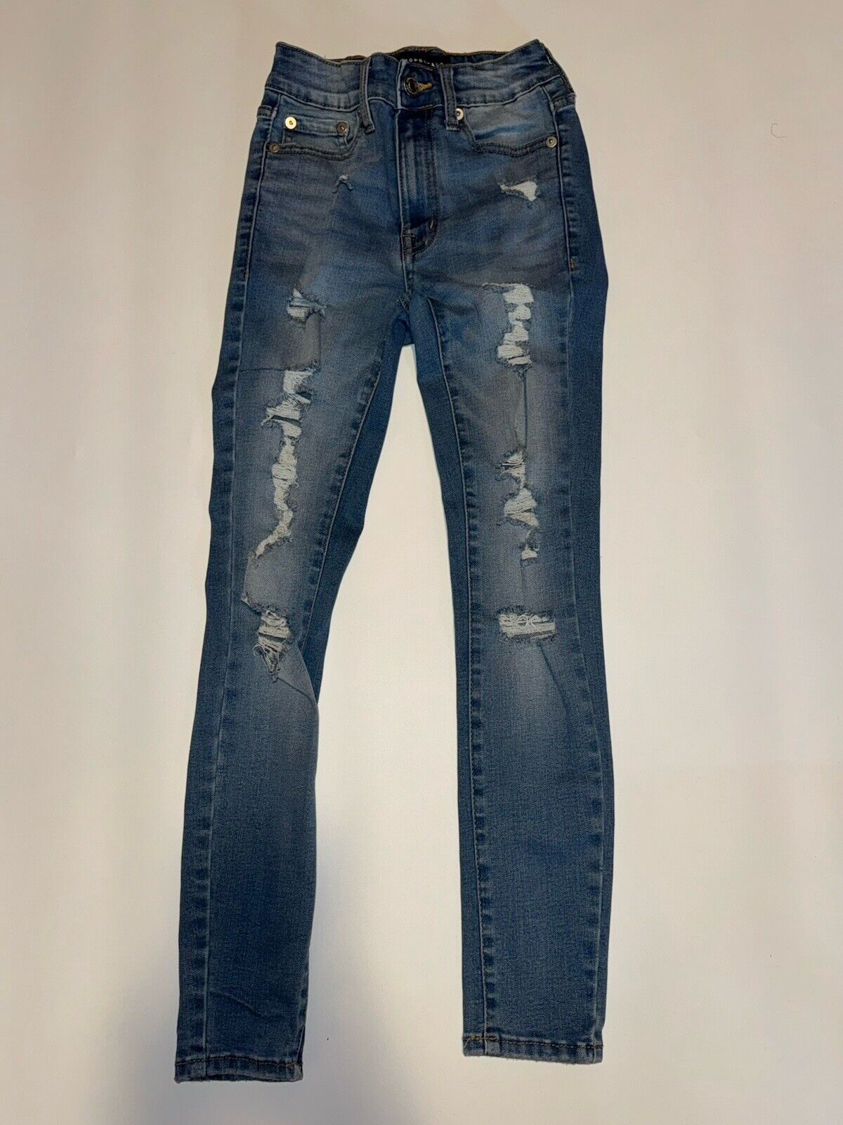 Aeropostale Super High Rise Jegging Jeans Women’s 00 Short Blue Stretch Denim