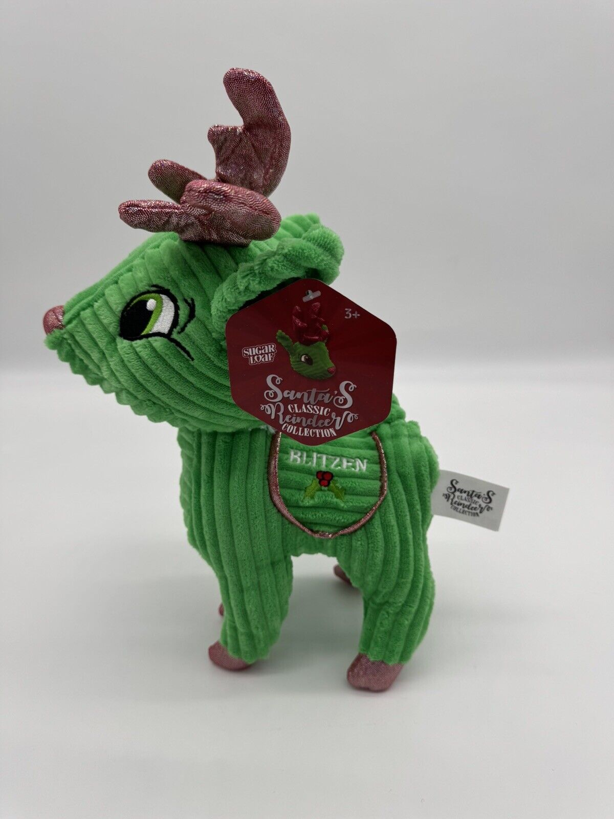 BLITZEN Santa Claus GREEN REINDEER PLUSH TOY DOLL Sugar Loaf & 2024 Jazwares NEW