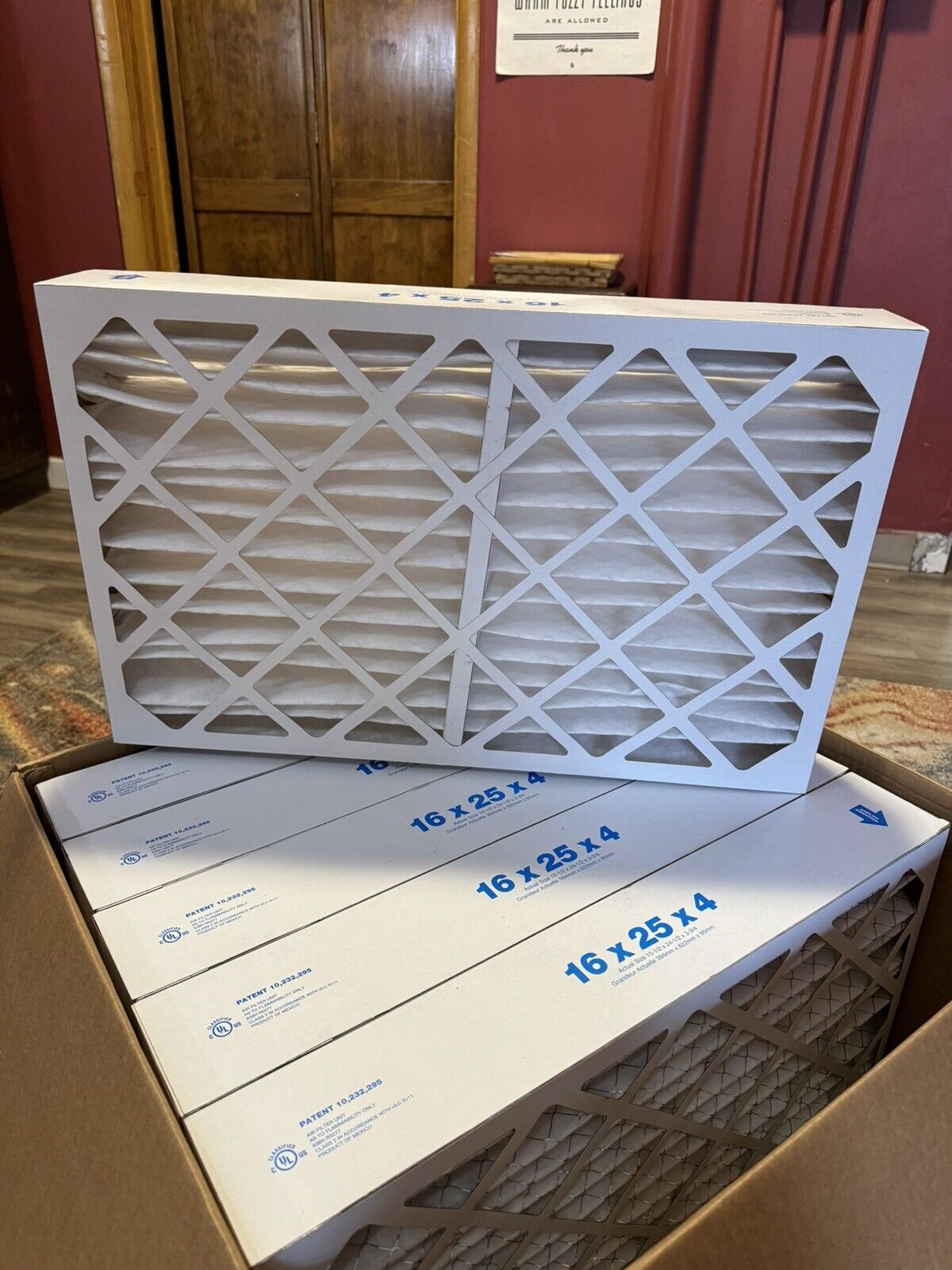 6x HD Supply 16x25x4 MERV 8 Pleated Air Filter 127285 (6 Pack of Filters)