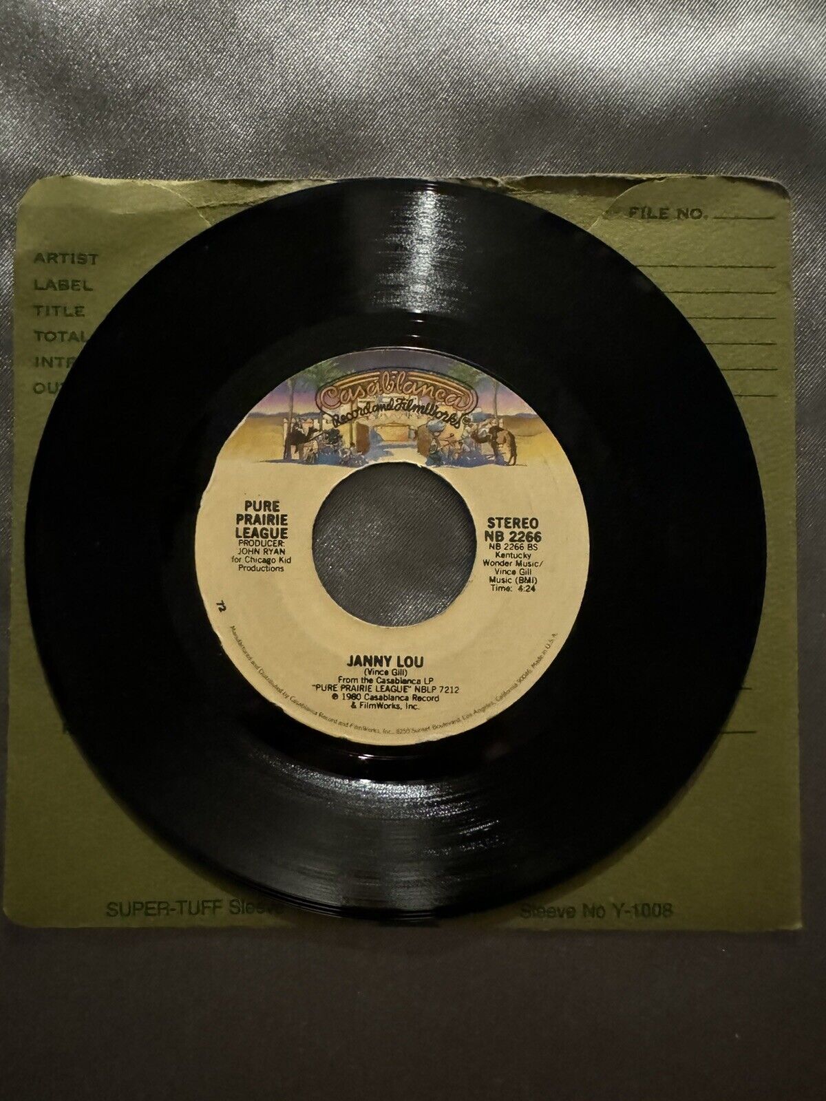 45 RPM Record Pure Prairie League Let Me Love You Tonight/Jenny Lou (box7)