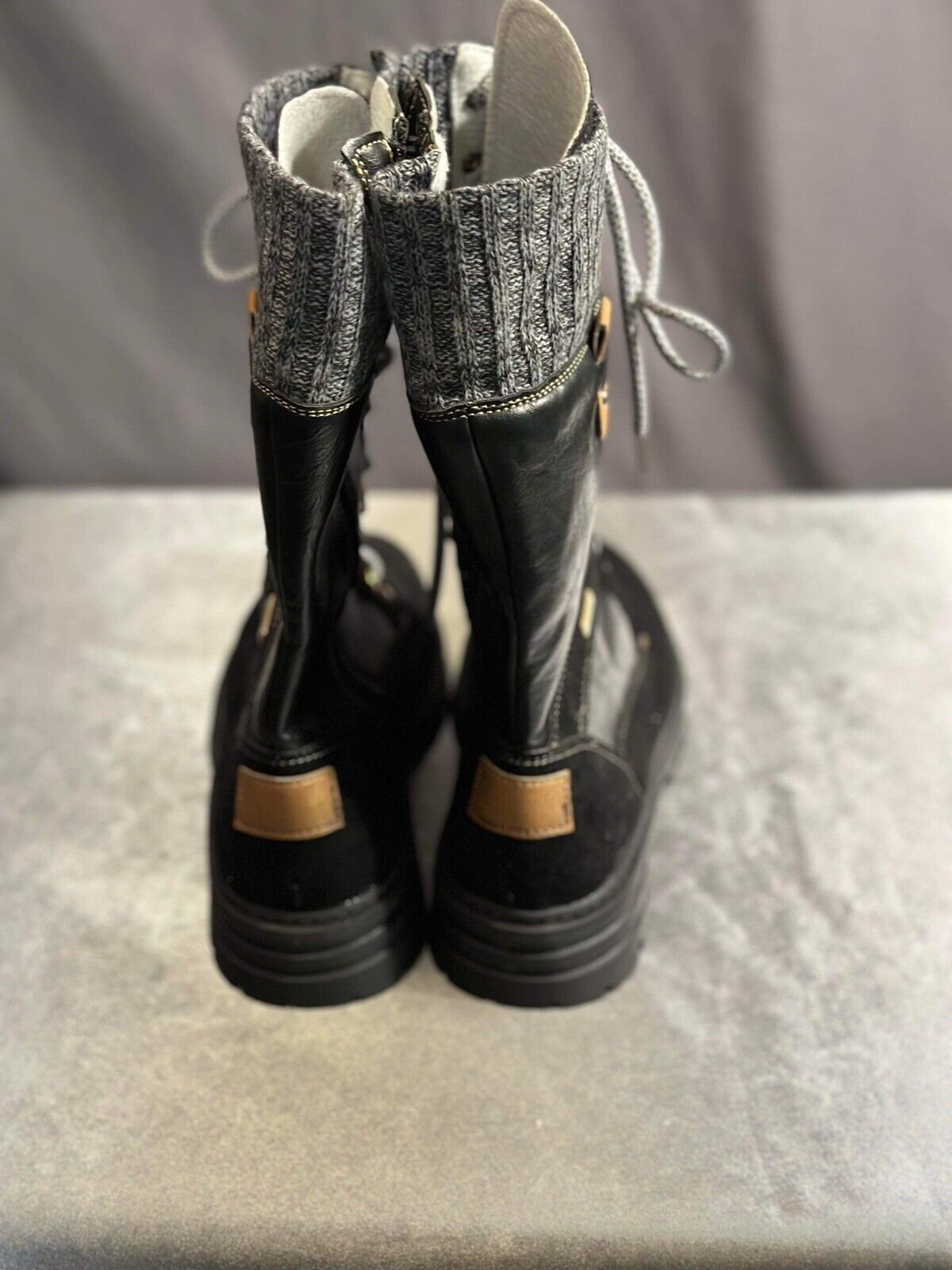 DIYCAM Women's Lace up Mid Calf Combat Riding Military Boots Sz 9 WCLTH