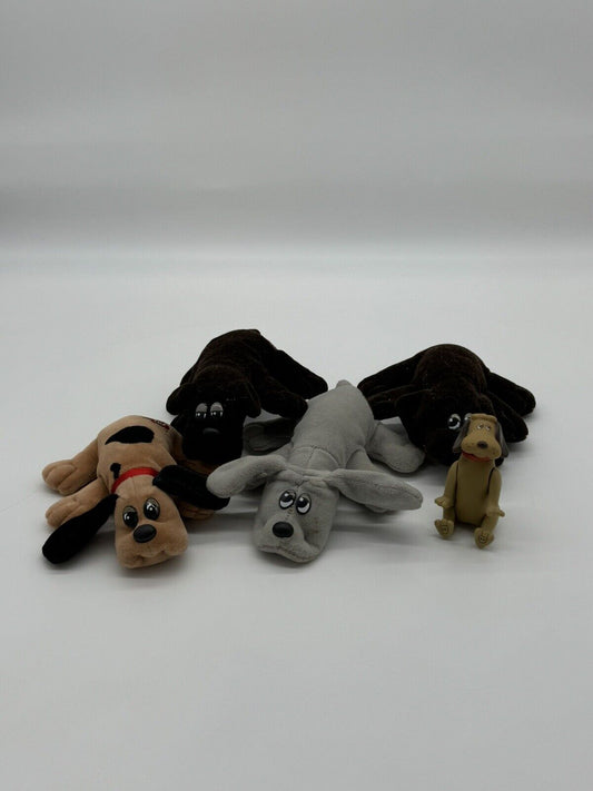 Vintage Pound Puppies Lot 5 Dogs Plush & Poseable Figures 1986 Tonka