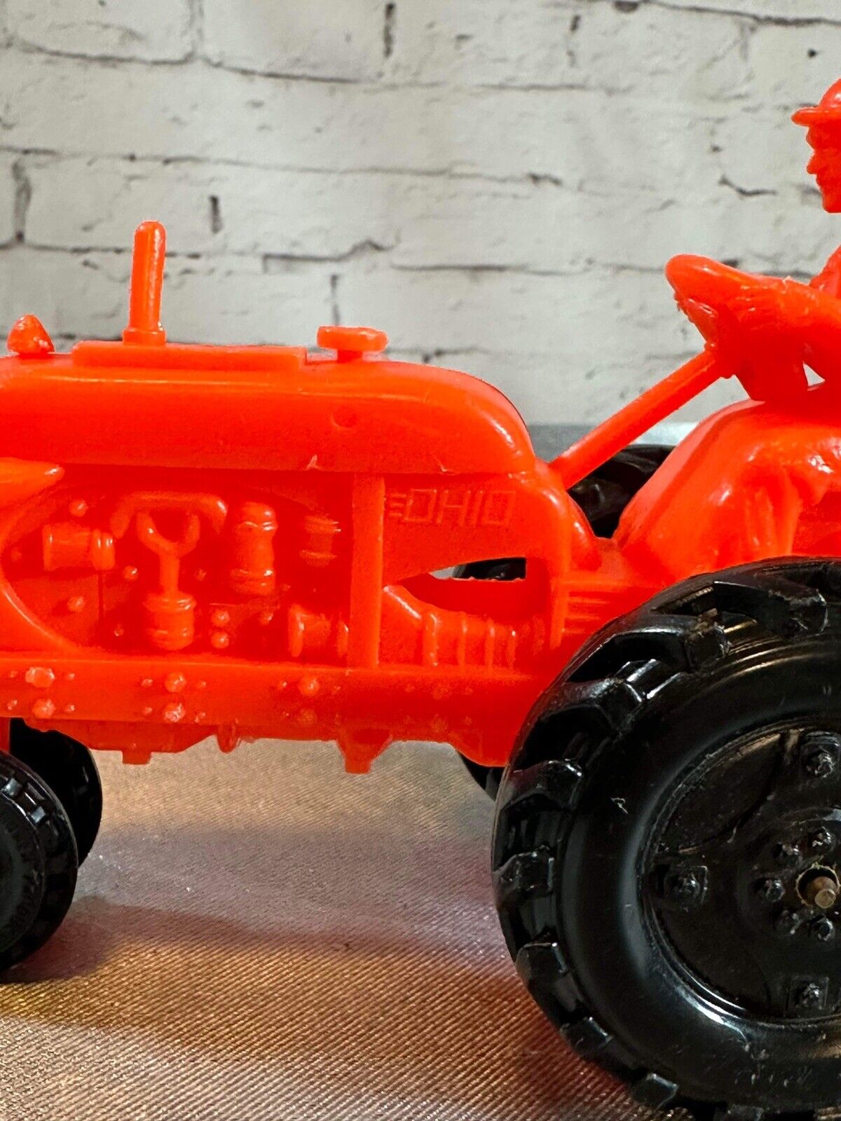Barr Rubber Tractor Toy Products Plastic Sandusky Ohio 50s Orange Vintage Rare