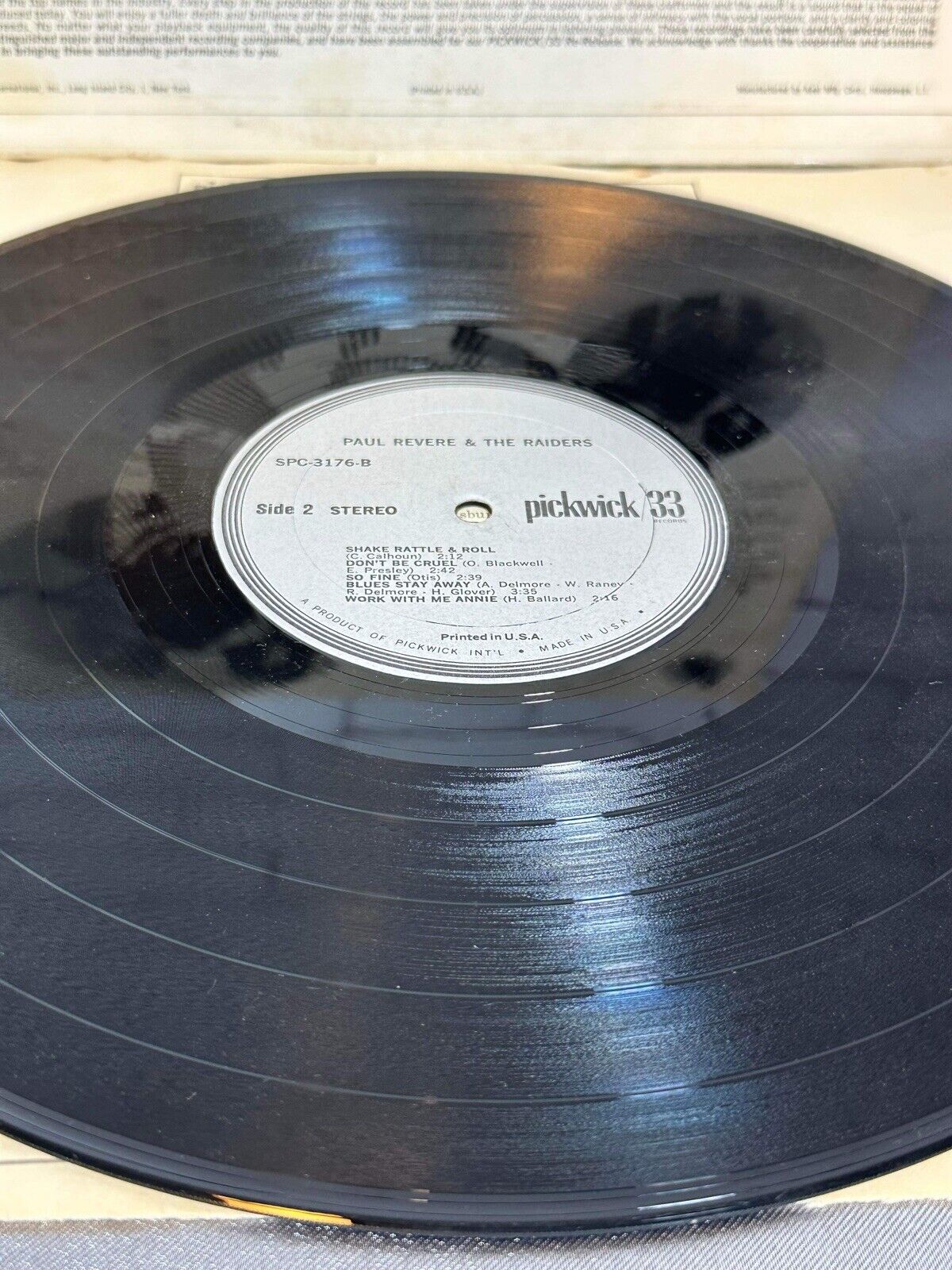 PAUL REVERE & THE RAIDERS LP Vinyl Record - Pickwick/33 SPC 3176