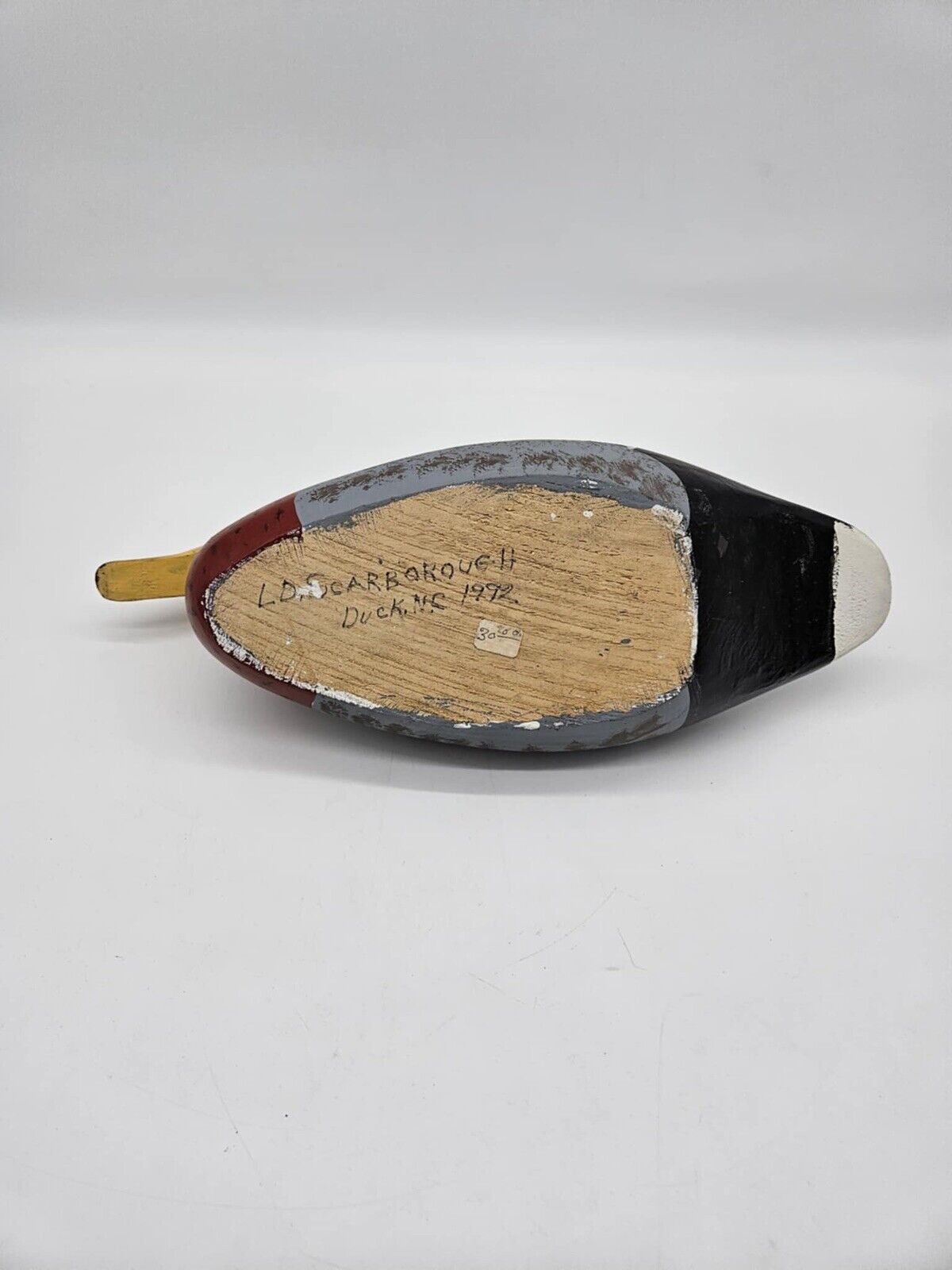 L.D. SCARBOROUGH Duck N.C. 1992 FOLKART CARVED WOOD DECOY JB01