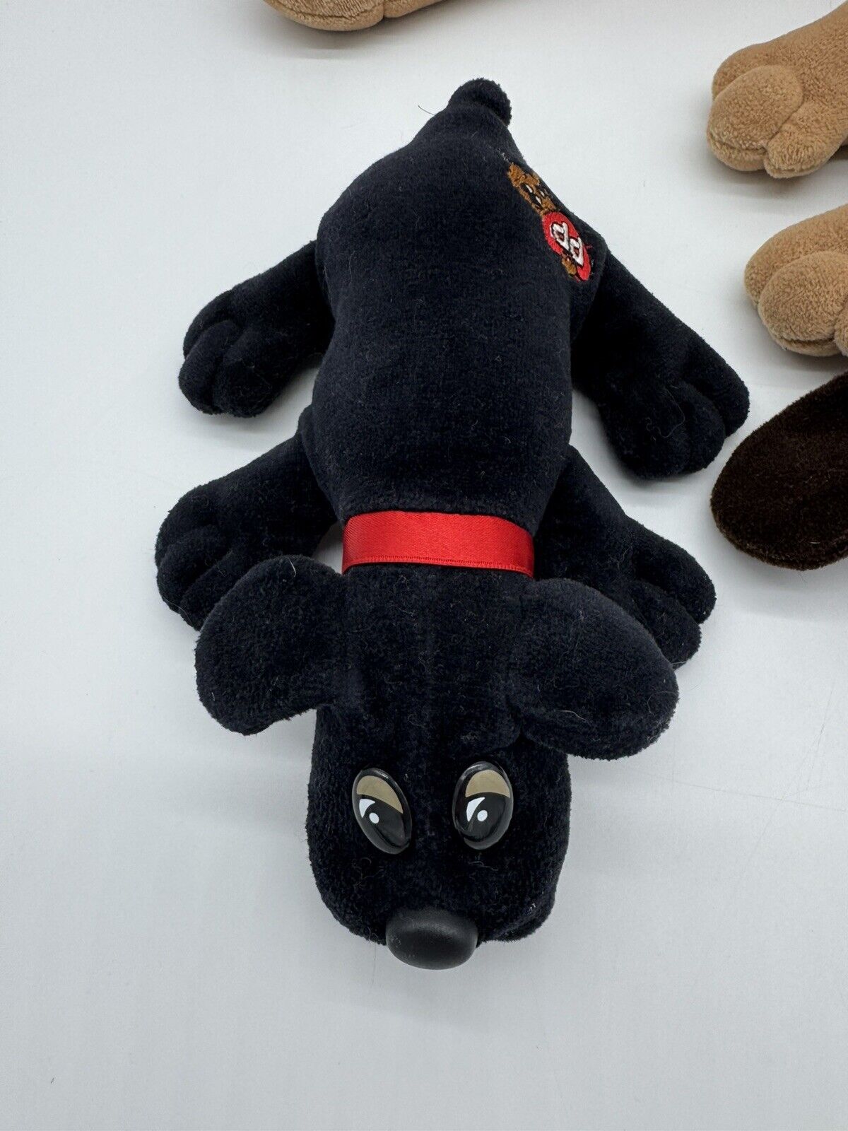 Vintage Pound Puppies Plush 80s/90s Black Brown Gray White Dog Lot x5 VTY