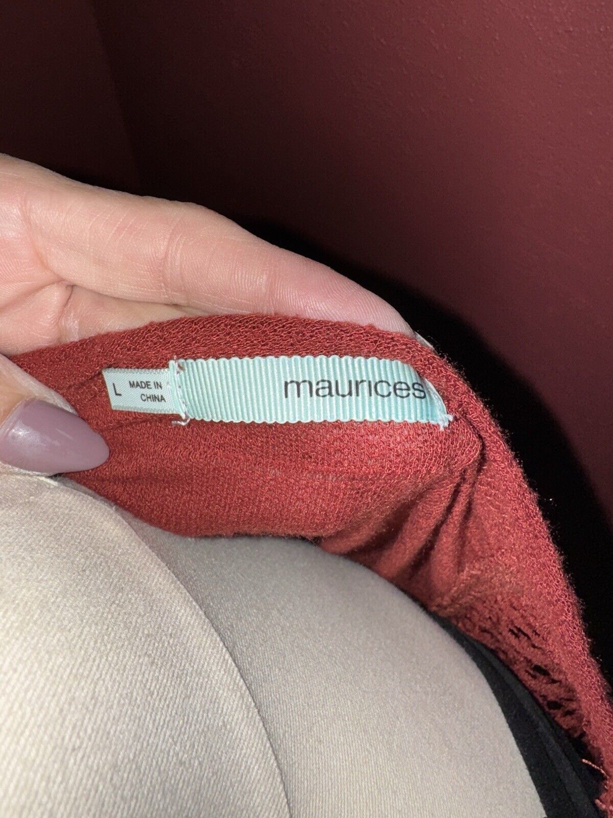 Maurice’s Half Steve Crocheted Burnt Orange Top